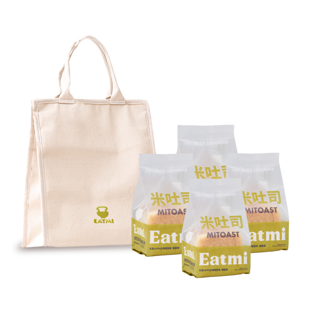 【輕盈福袋組】無麩質白米吐司4袋組｜EATMI