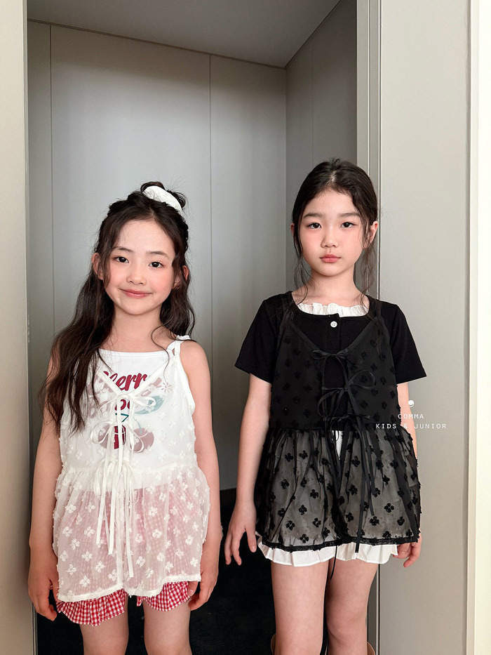 正韓夏CCOMMA 兩色刺繡小花罩衫