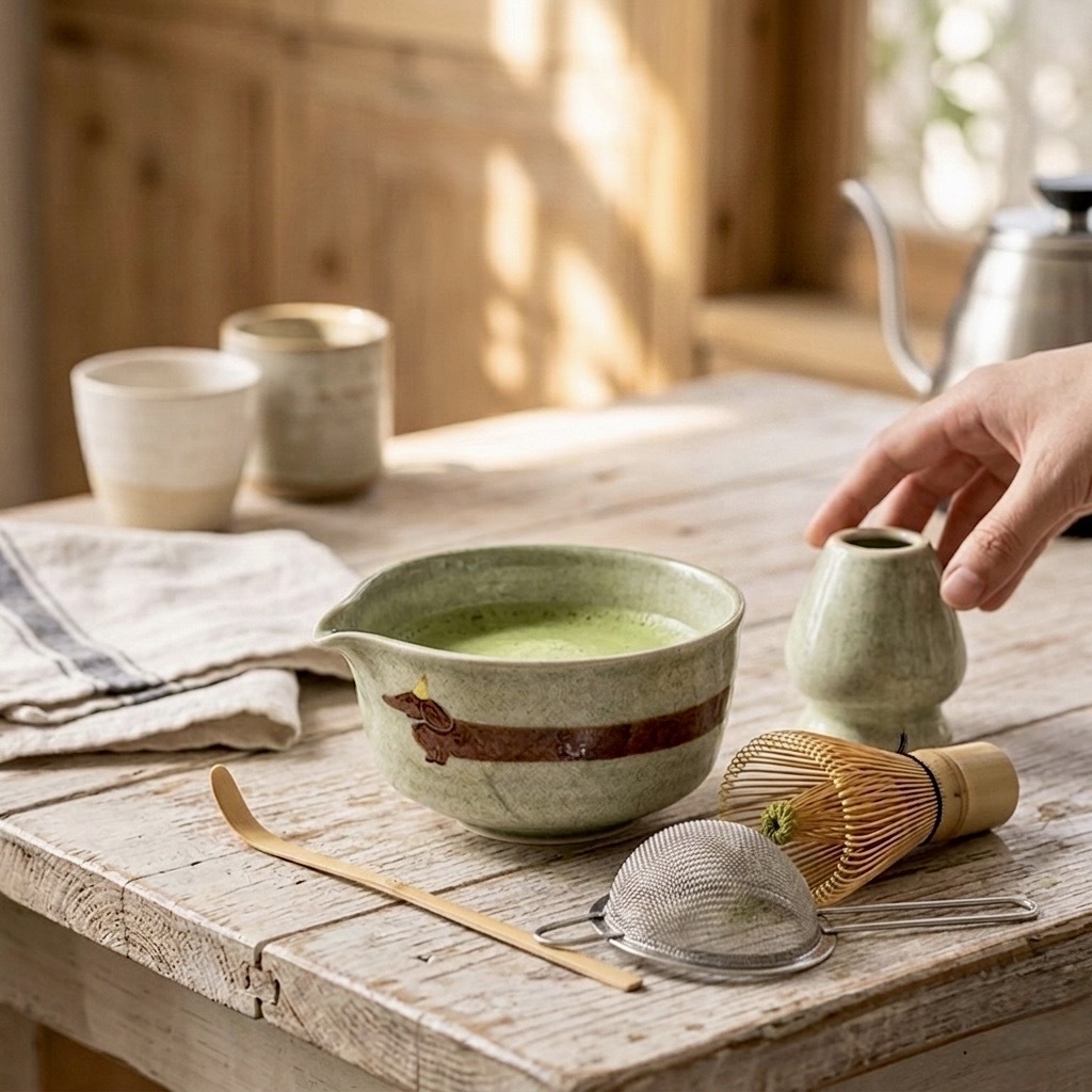 <茶語臘腸🍵> 臘腸抹茶碗/套裝 附竹製打泡器&茶勺