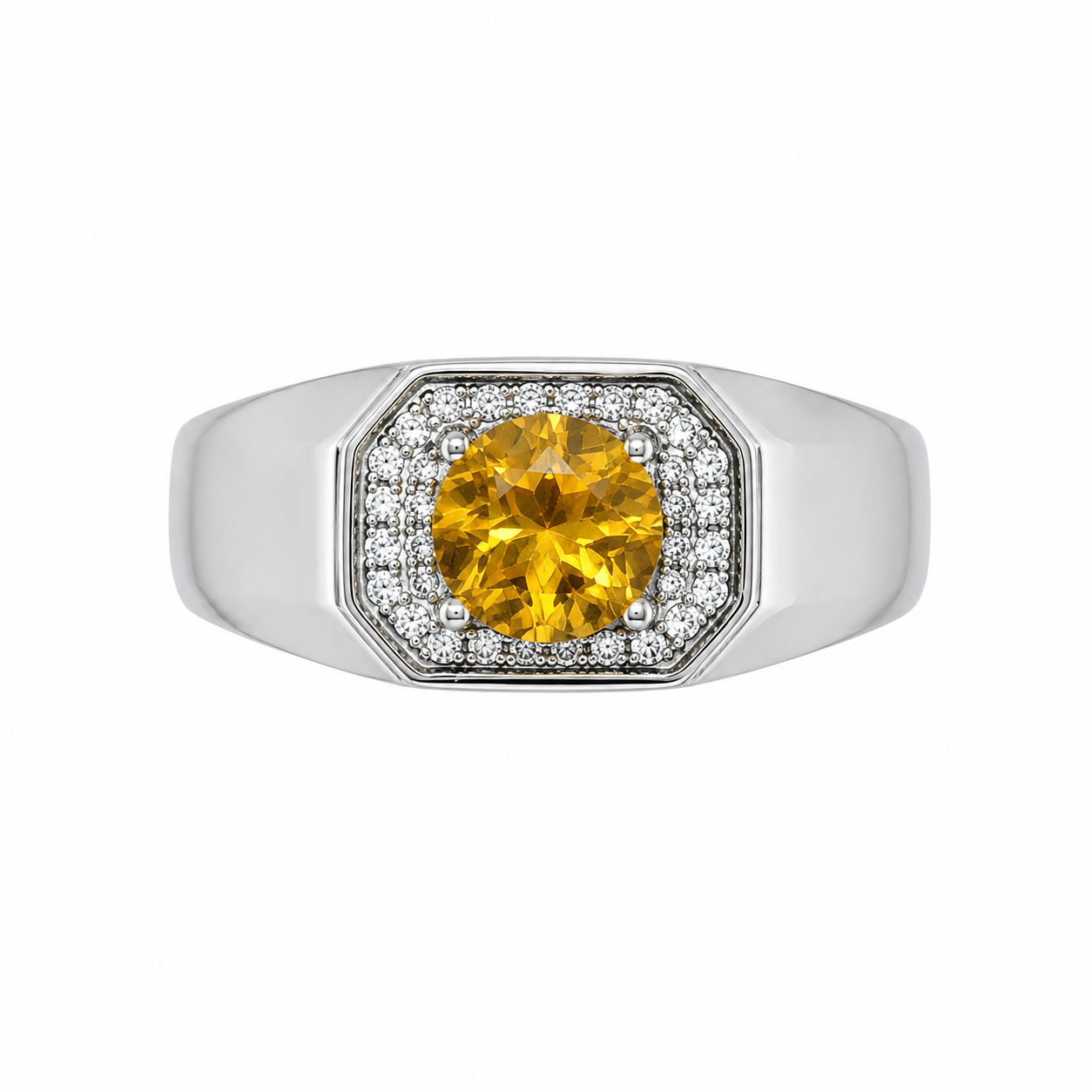 Golden Fortune Aura | Citrine Men’s Ring