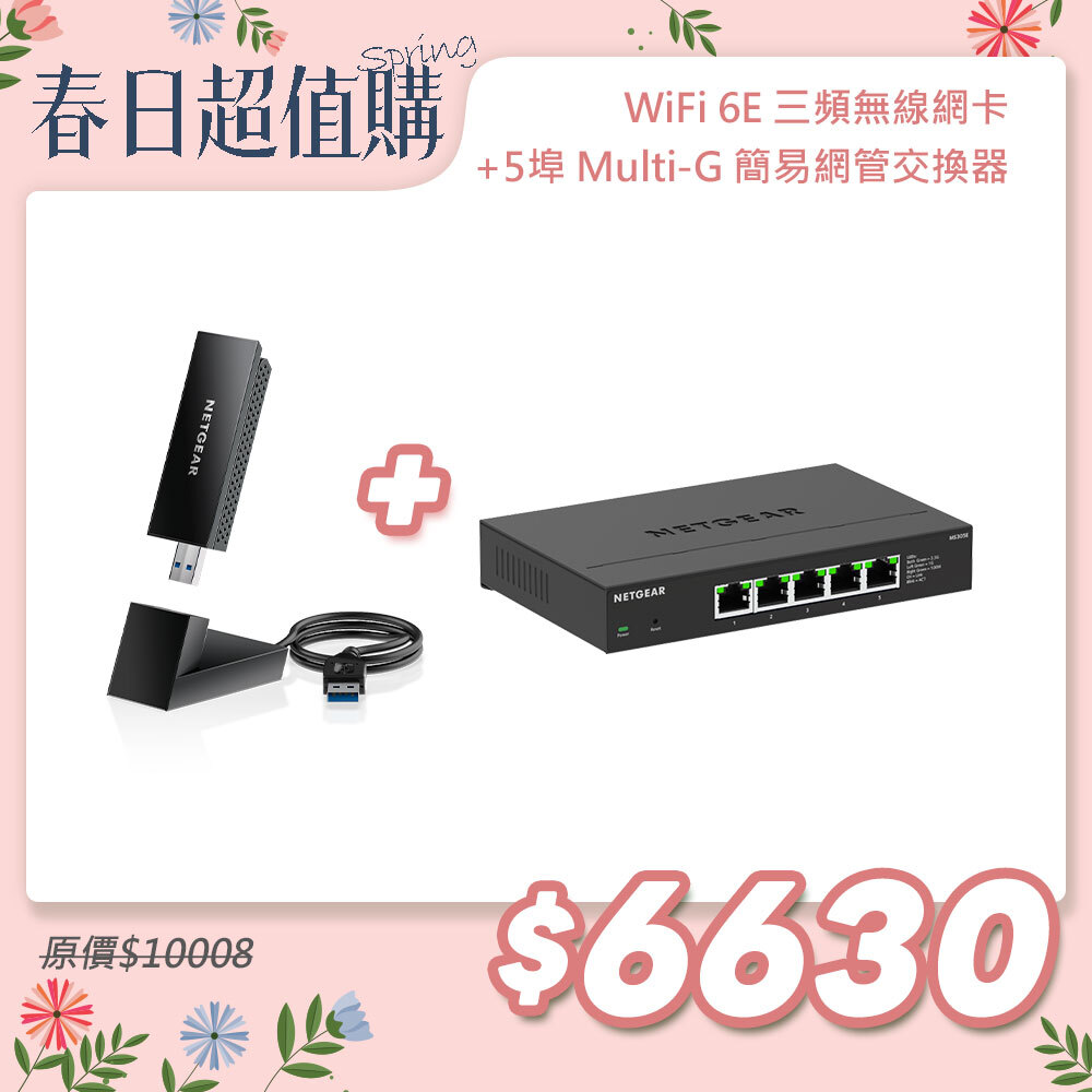 NETGEAR 簡易網管交換器 Multi-Giga 交換器 MS305E