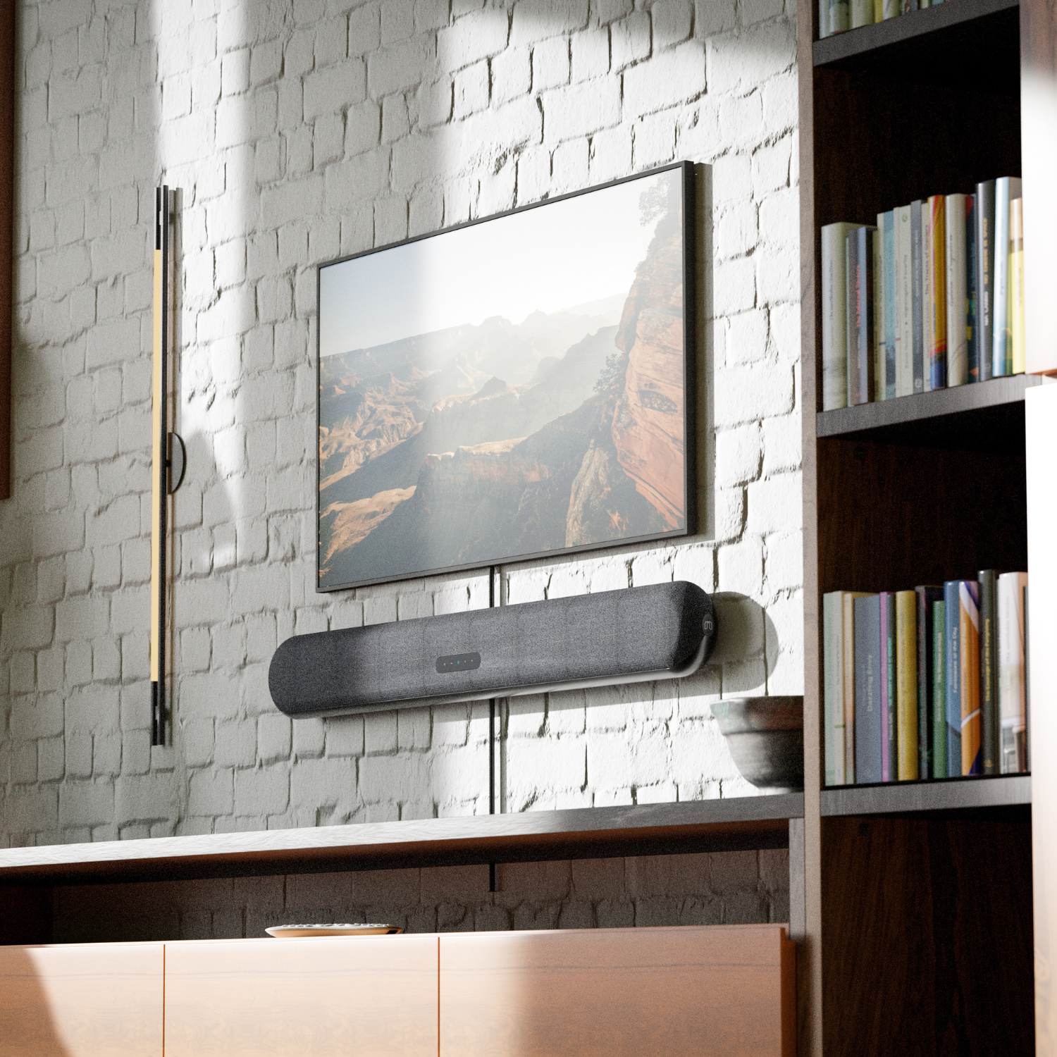 Bluesound PULSE CINEMA MINI Soundbar Black on Wall