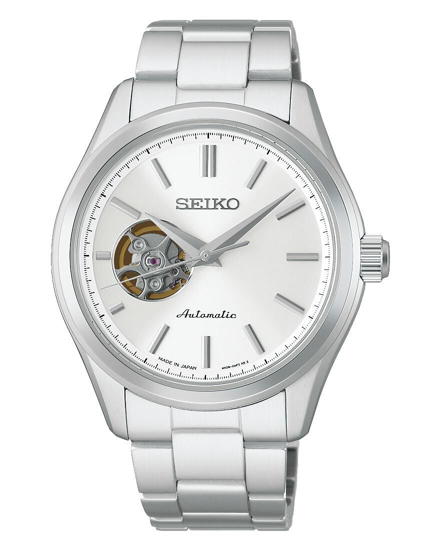 Seiko 精工 Selection analog Men's Mechanical Stainless steel strap Watch HFB001 HFB001J (silver dial, silver bezel), HFB002 HFB002J (blue dial, silver bezel), HFB003 HFB003J (black dial, silver bezel), HFB004 HFB004J (gold bezel). 男士機械不鏽鋼錶帶腕