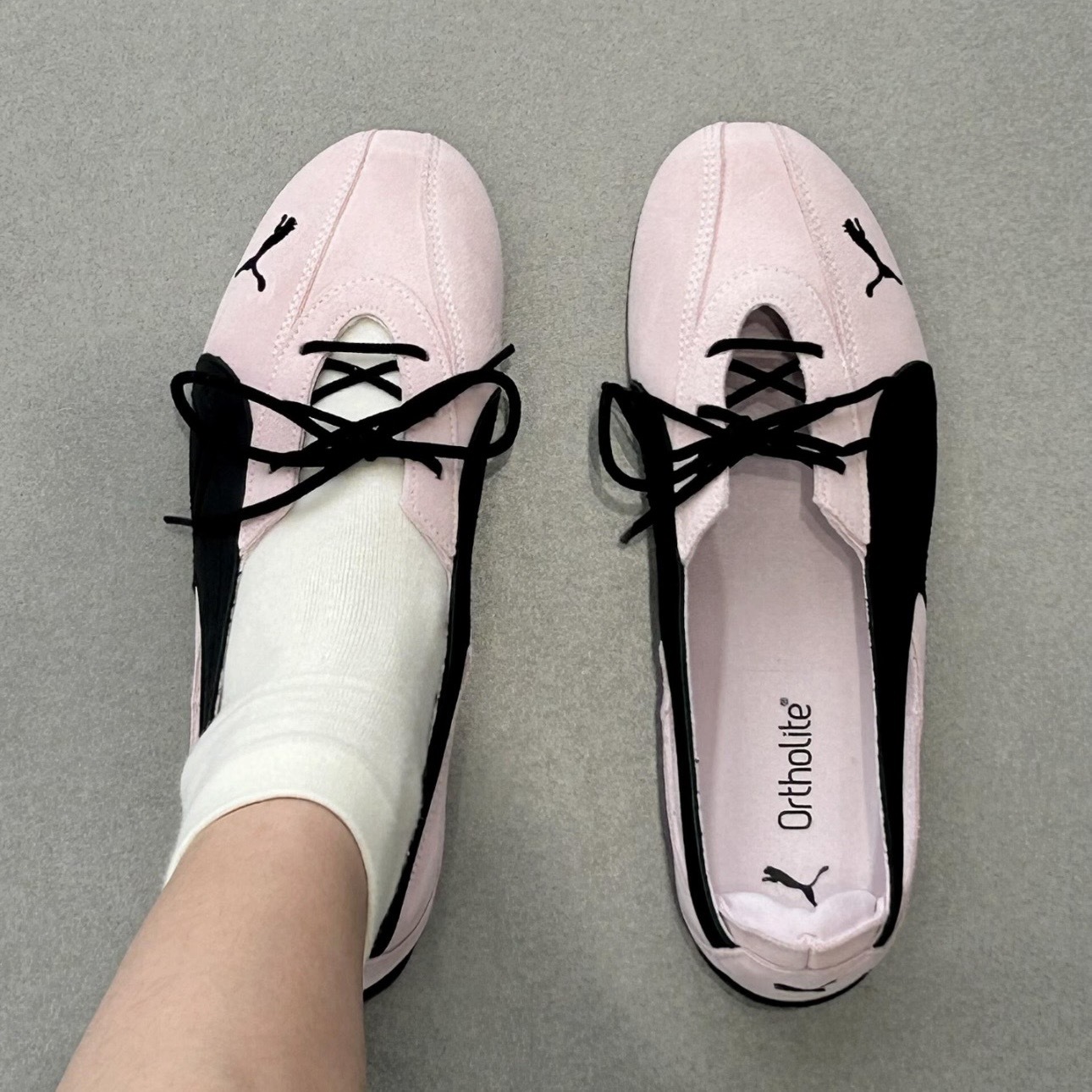 PUMA SPEEDCAT BALLET 粉黑 薄底 賽車 綁帶 芭蕾鞋 408340-01