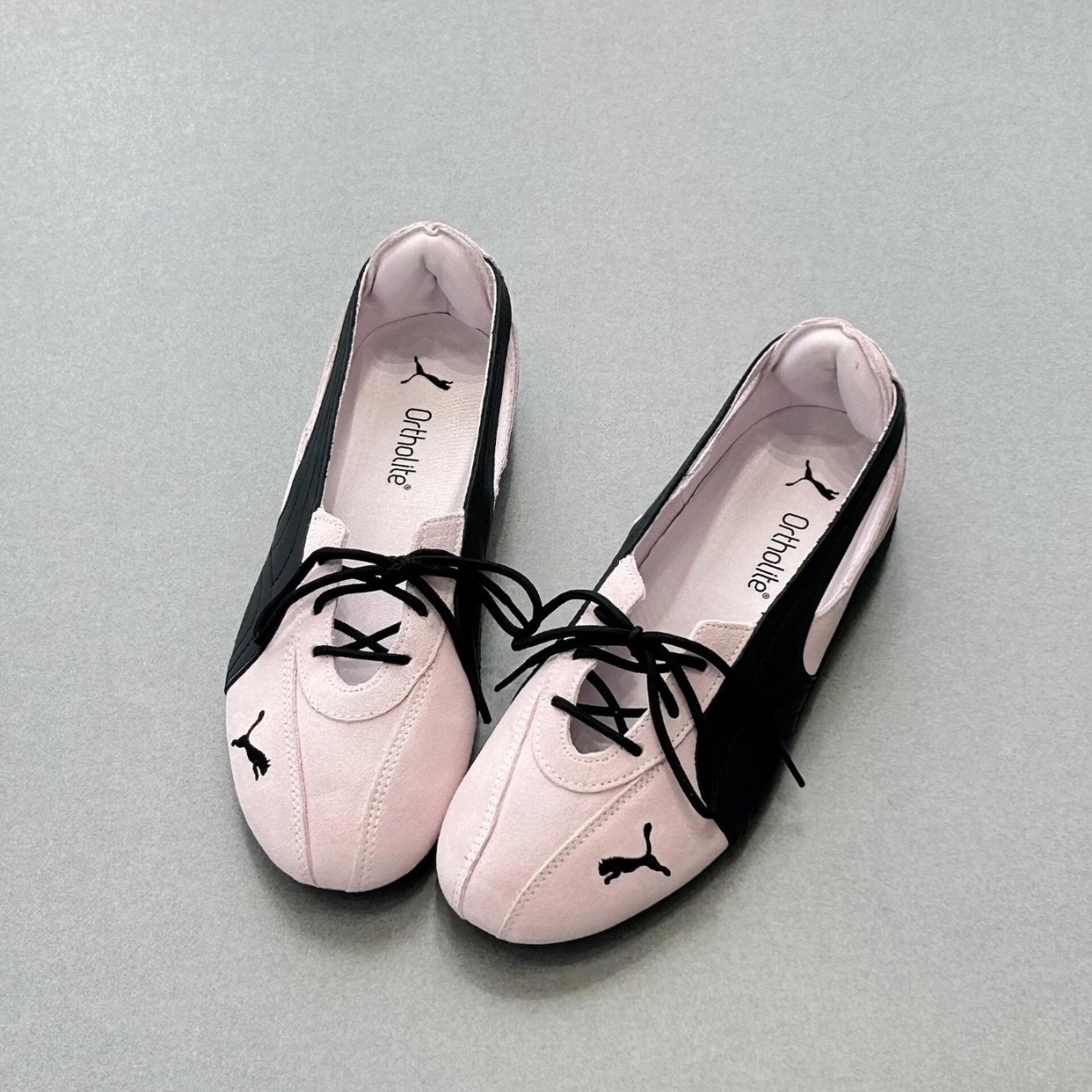 PUMA SPEEDCAT BALLET 粉黑 薄底 賽車 綁帶 芭蕾鞋 408340-01