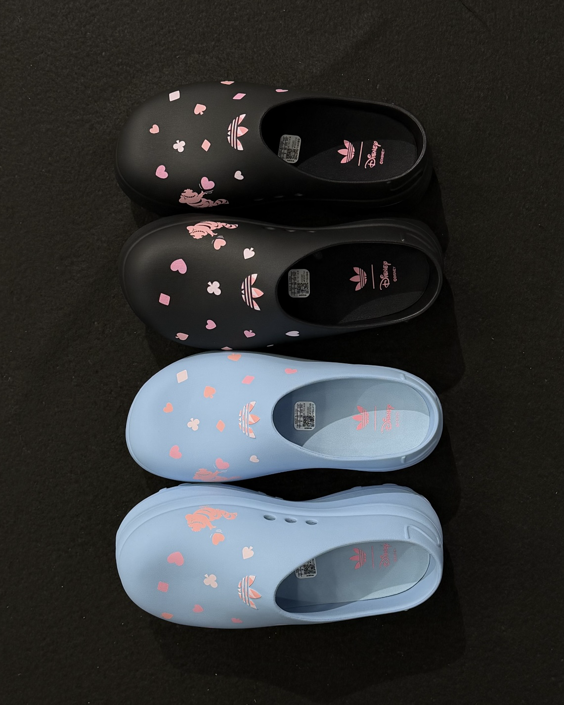 ADIDAS x DISNEY 迪士尼 ADIFOM STAN MULE 愛麗絲的夢遊仙境 柴郡貓 廚師鞋 穆勒鞋 懶人鞋 拖鞋 黑色 寶寶藍