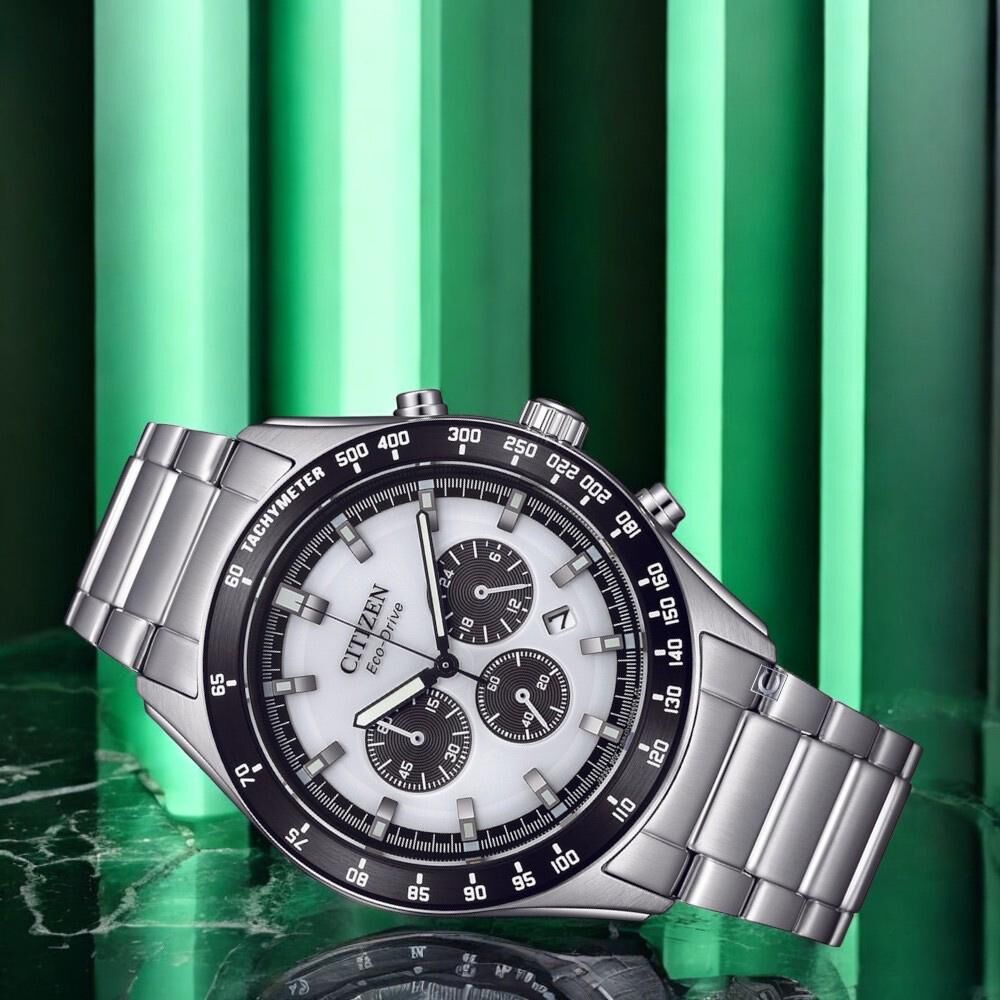 【CITIZEN 星辰】  時尚 超強夜光 光動能 真三眼計時 不鏽鋼 手錶 CA4674-58A