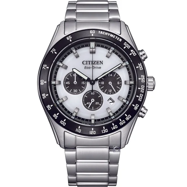 【CITIZEN 星辰】  時尚 超強夜光 光動能 真三眼計時 不鏽鋼 手錶 CA4674-58A