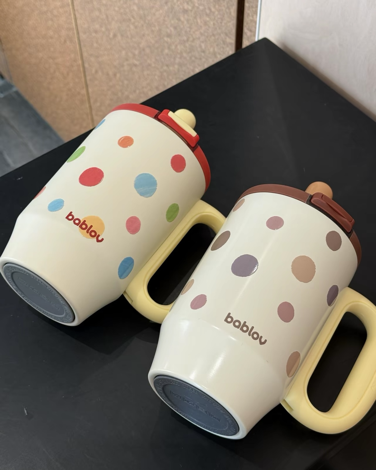 BABLOV 不鏽鋼吸管杯 圓點 波點 迷你胖胖杯 雙飲杯 保溫 保冰 680ml 共2款