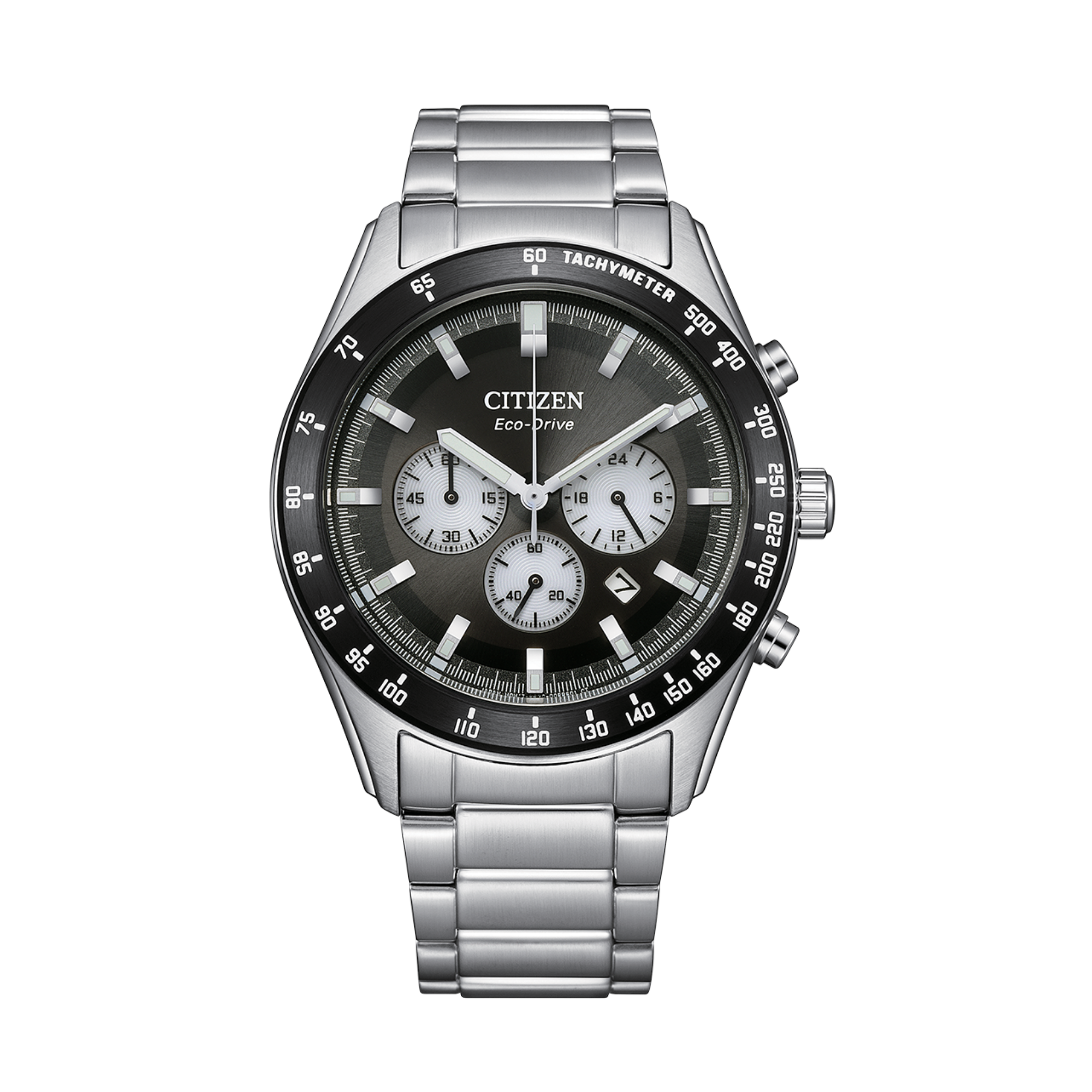 【CITIZEN 星辰】  時尚 超強夜光 光動能 真三眼計時 不鏽鋼 手錶 CA4674-58E