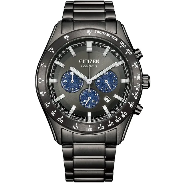 【CITIZEN 星辰】  時尚 超強夜光 光動能 真三眼計時 不鏽鋼 手錶 CA4677-50H