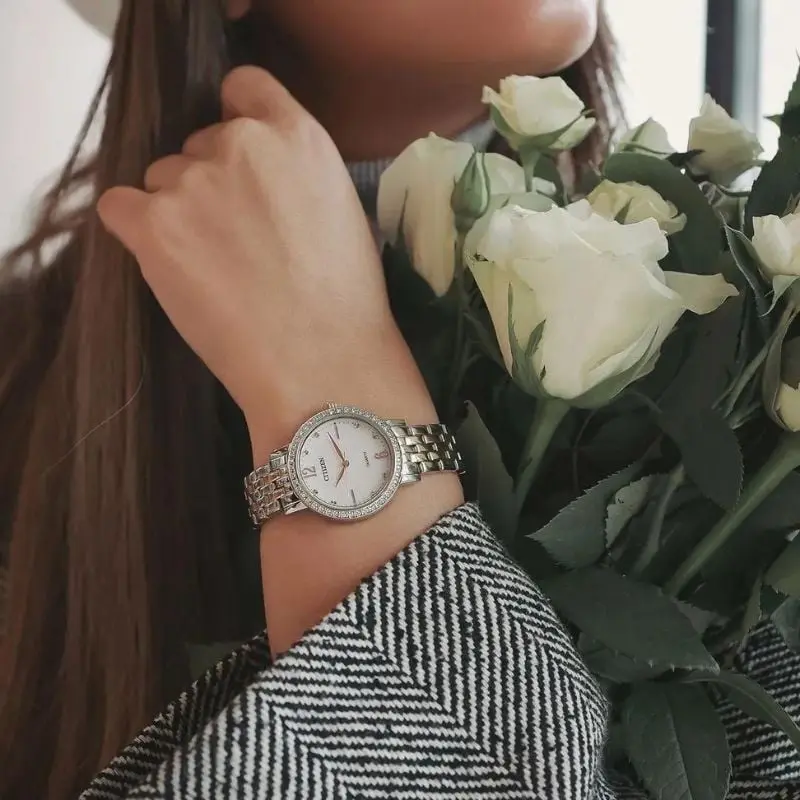 【CITIZEN 星辰】LADY'S系列 氣質百搭  珍珠母貝面 不鏽鋼 手錶 EL3106-59D