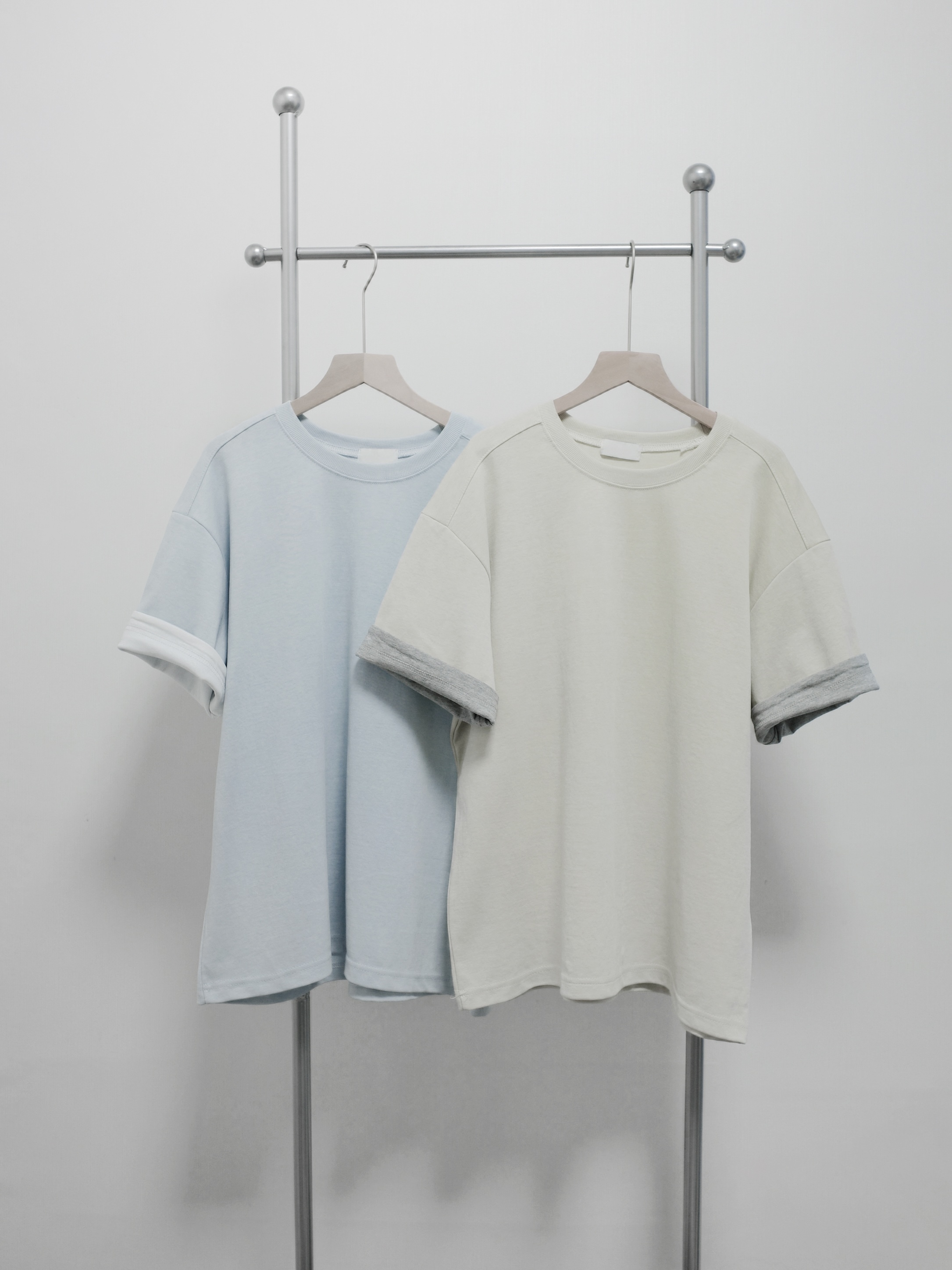 5.cg 袖口拼色圓領Tee