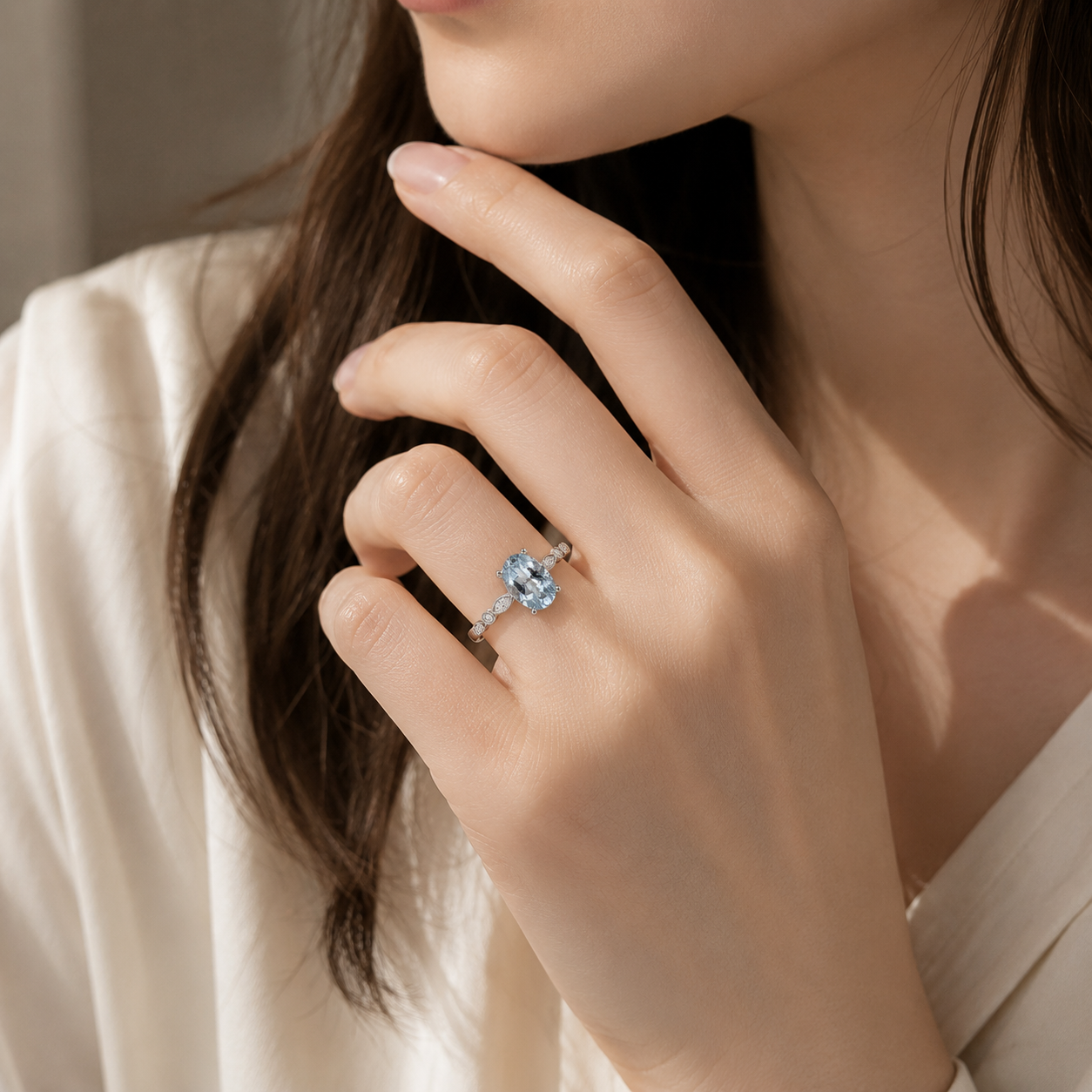 Misty Ocean Blue | Sky Blue Topaz Ring
