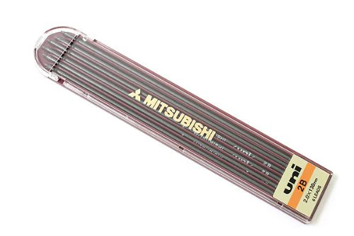 2B 2.0mm 工程筆專用 6枝入｜UNI 三菱 日本