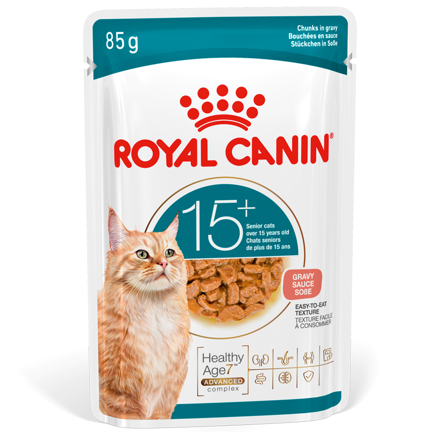 Royal Canin Ageing 15+ Cat (Gravy) 老齡貓15+ 營養主食濕糧（肉汁）85g (1盒12包)