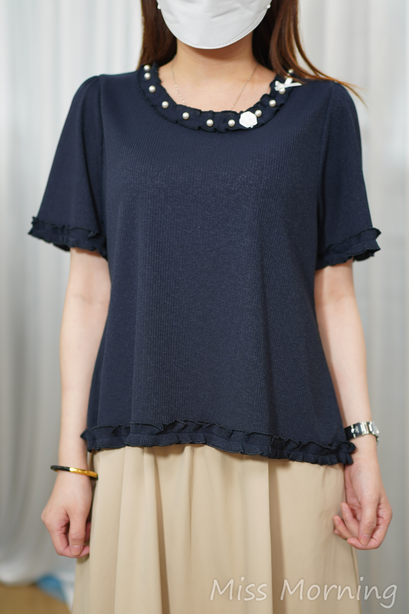 百摺邊邊靚棉tee(15198)