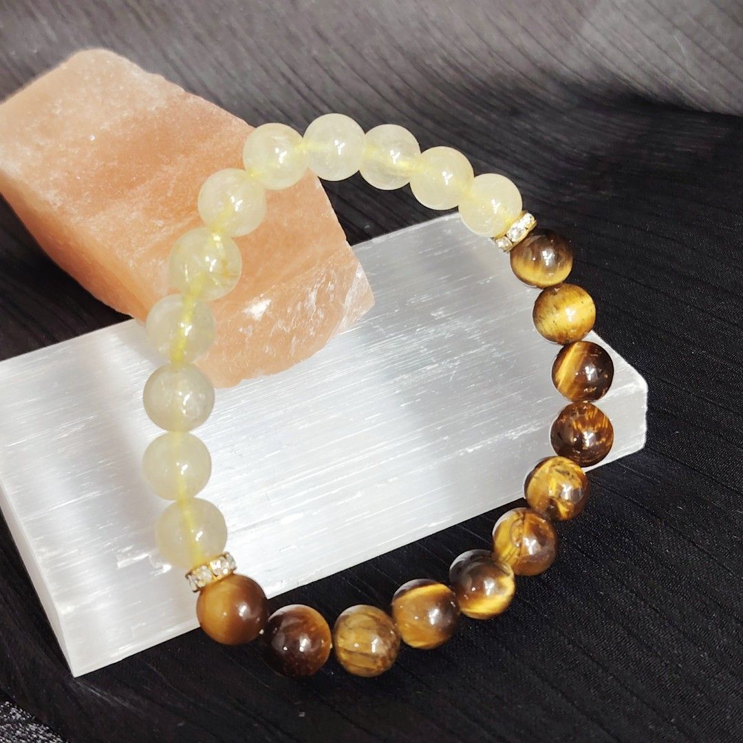 🔮Aura Crystal水晶🔮金髮晶黃虎眼石手串 #M02 #招財 #智慧 #事業
