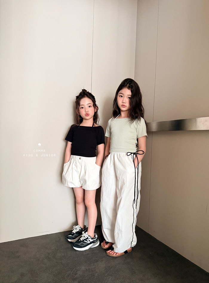 正韓夏CCOMMA 兩色個性綁帶上衣