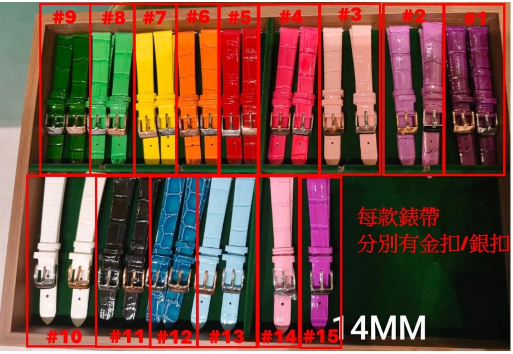 ACC-CCG0507-072 14MM 錶帶  (A70) (請客人選擇清楚顏色以及金/銀扣款)