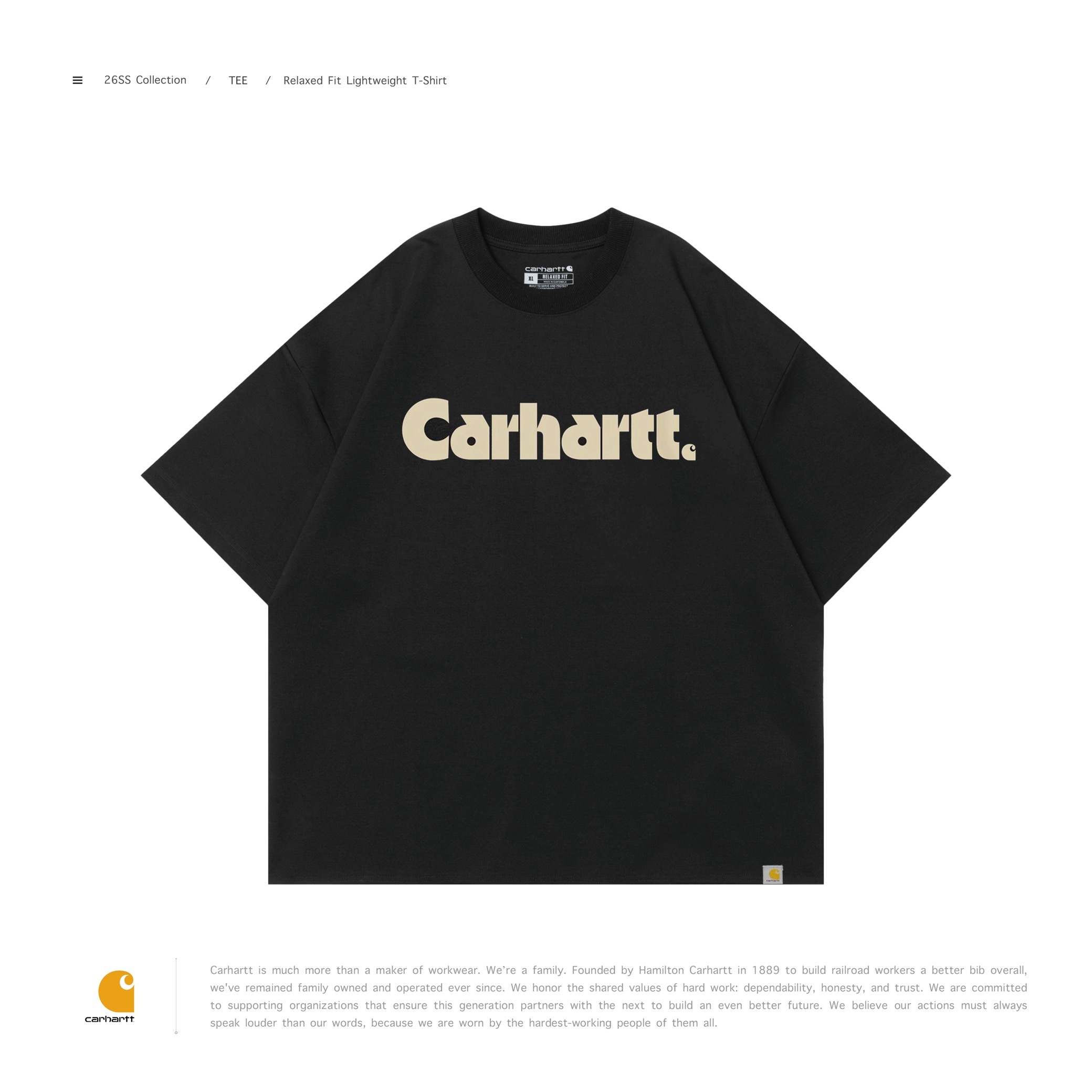 [ 予約限定 ]  CARHARTT® - 107046 Irvine Relaxed Fit Lightweight Logo T-Shirt