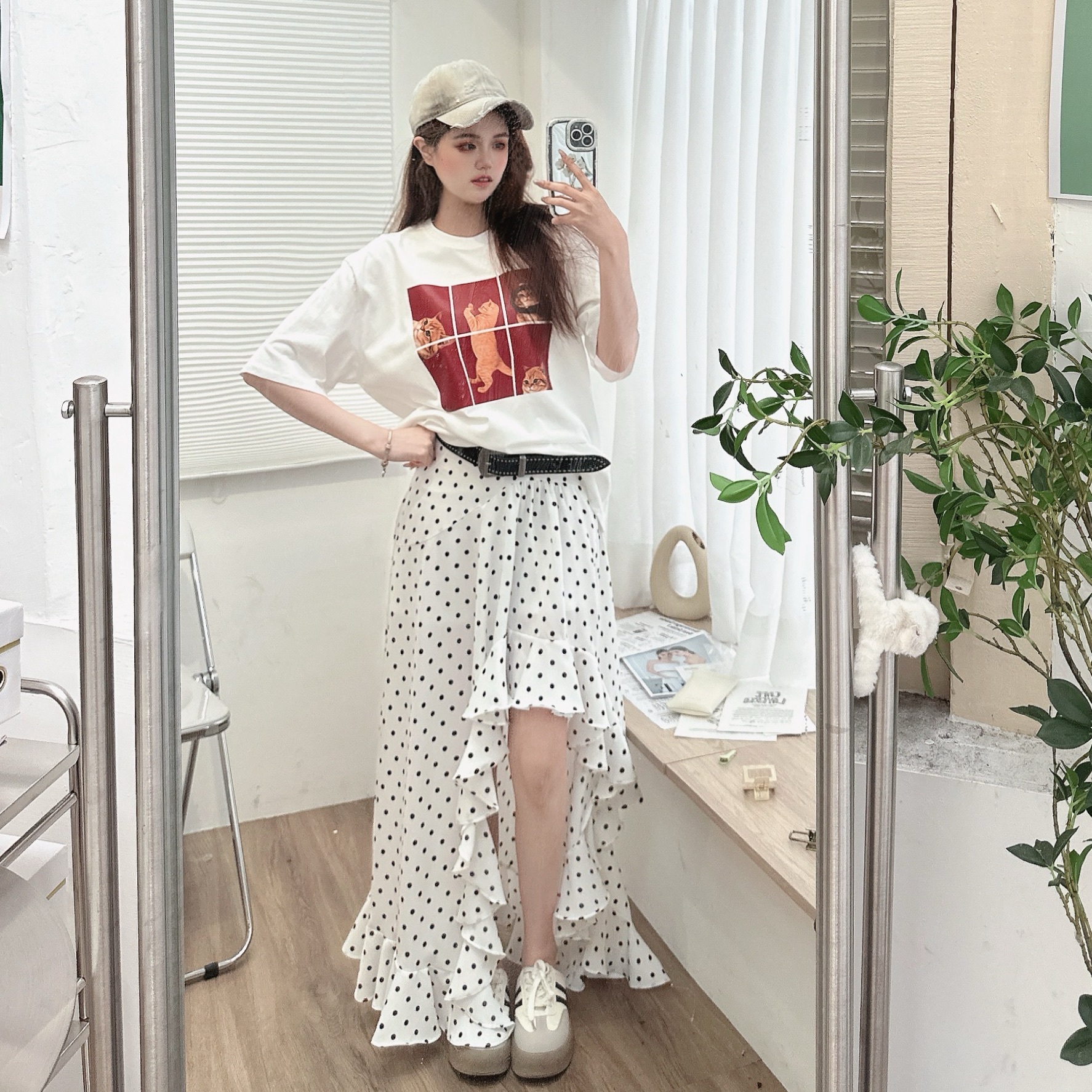 可愛橘貓圓領TEE
