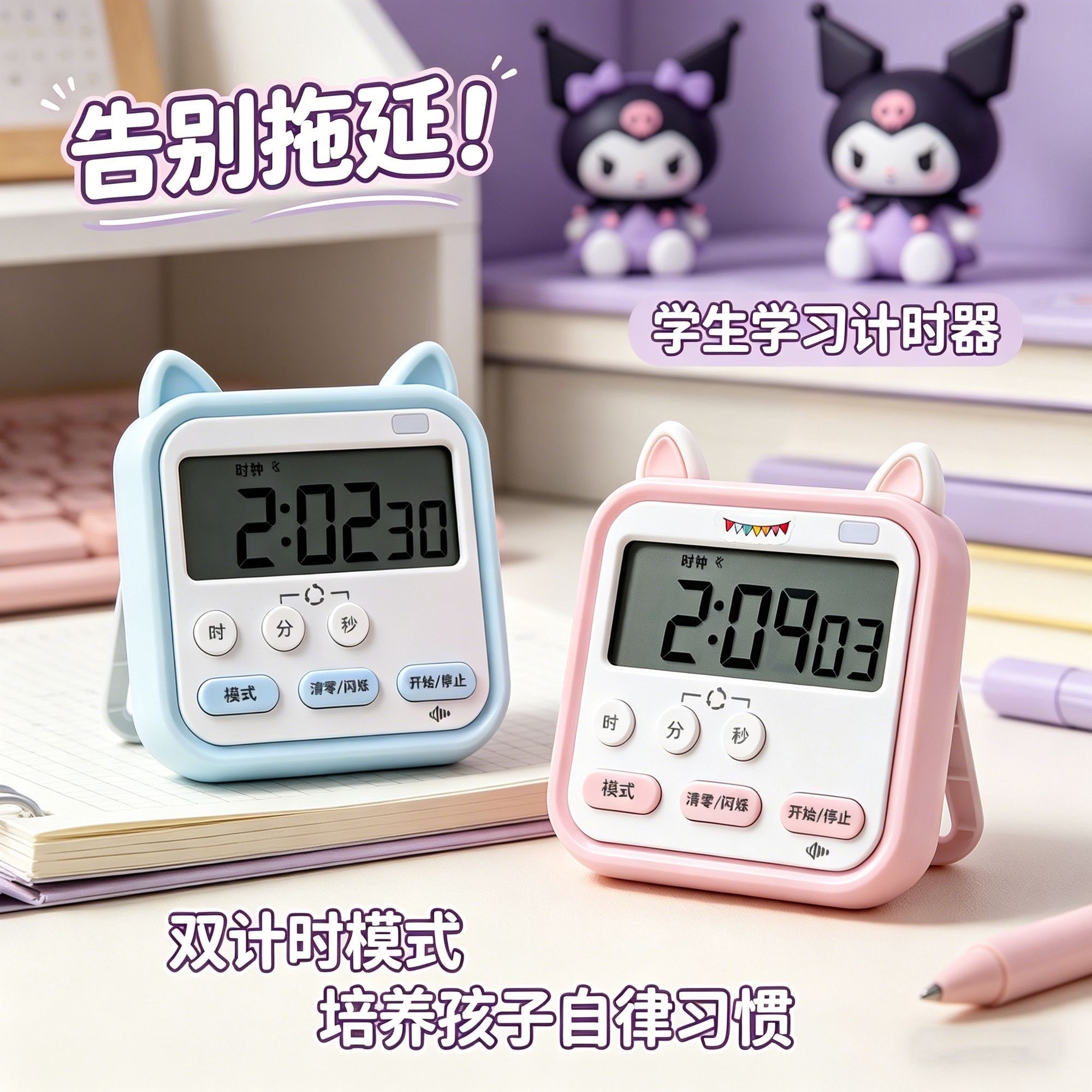 考研计时器学生读书写定时器迷你桌面小时钟