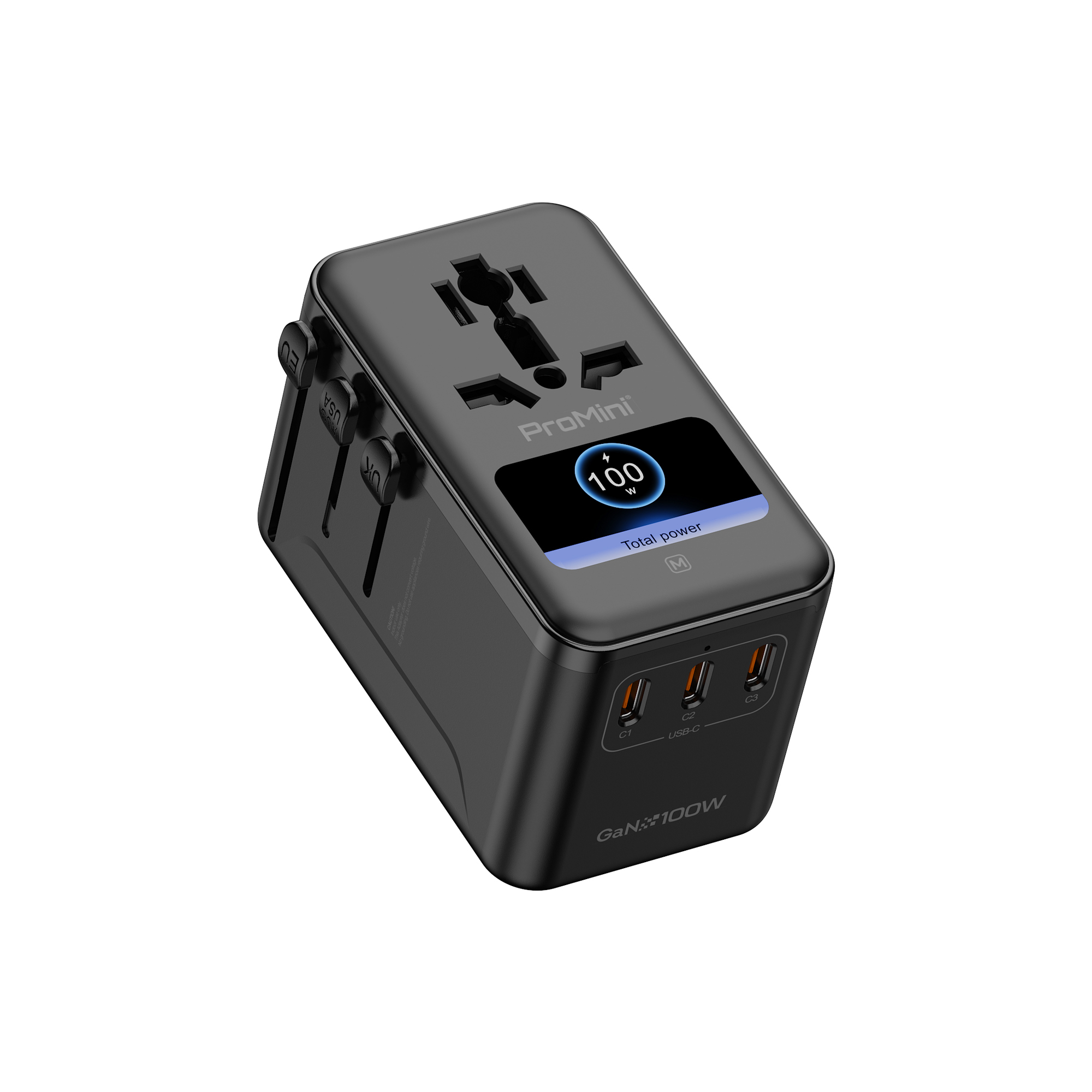 ProMini BTA100P UI彩屏100W GaN旅行快速充電插座