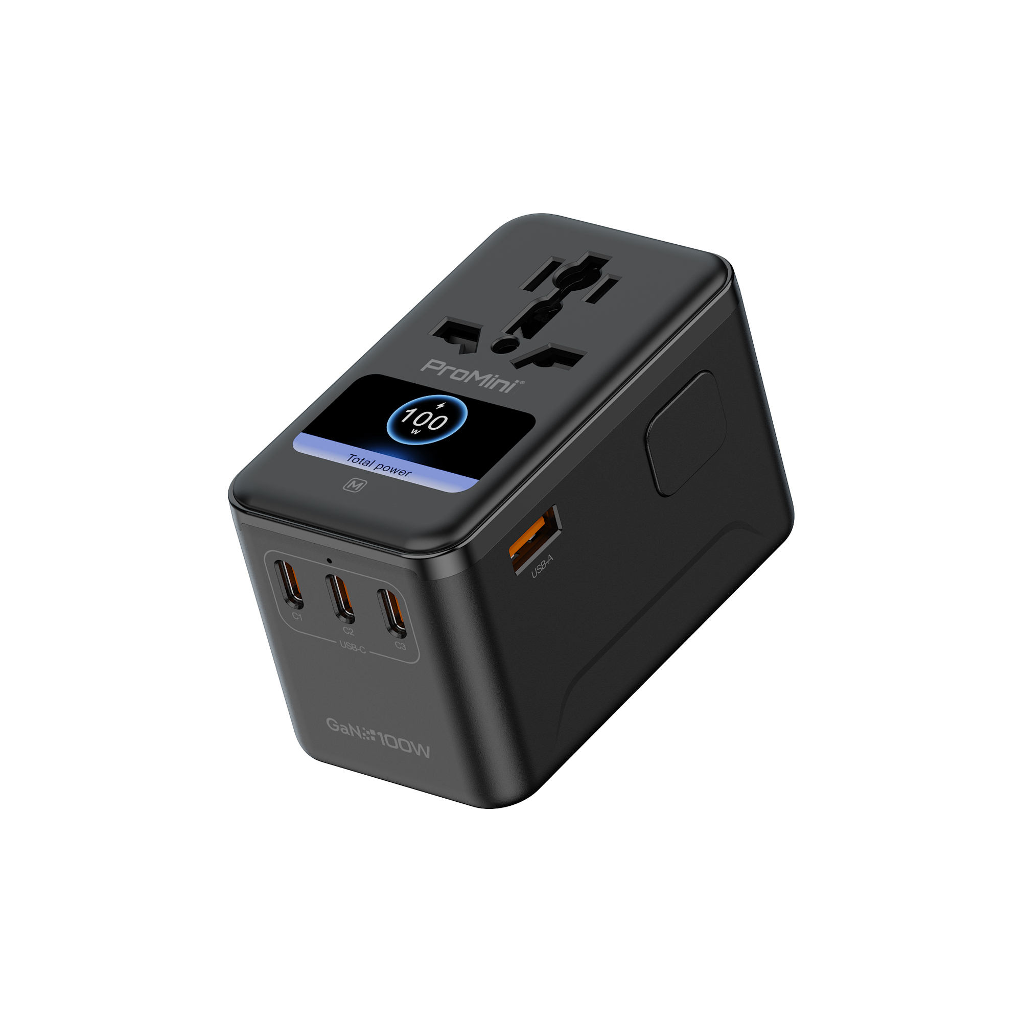 ProMini BTA100P UI彩屏100W GaN旅行快速充電插座
