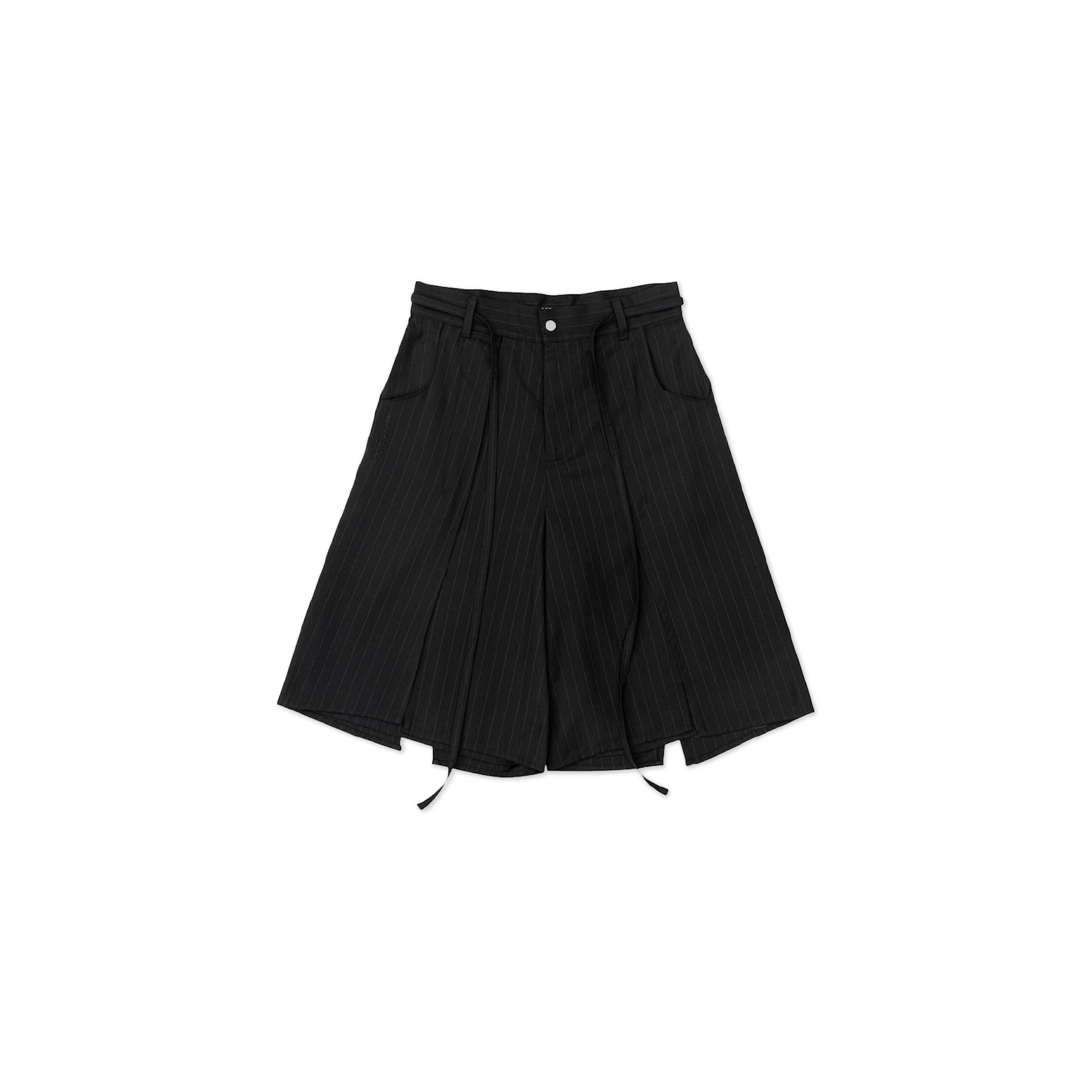 DEFRETI Layered Pinstripe Wide Shorts 層次 條紋 寬鬆 短褲