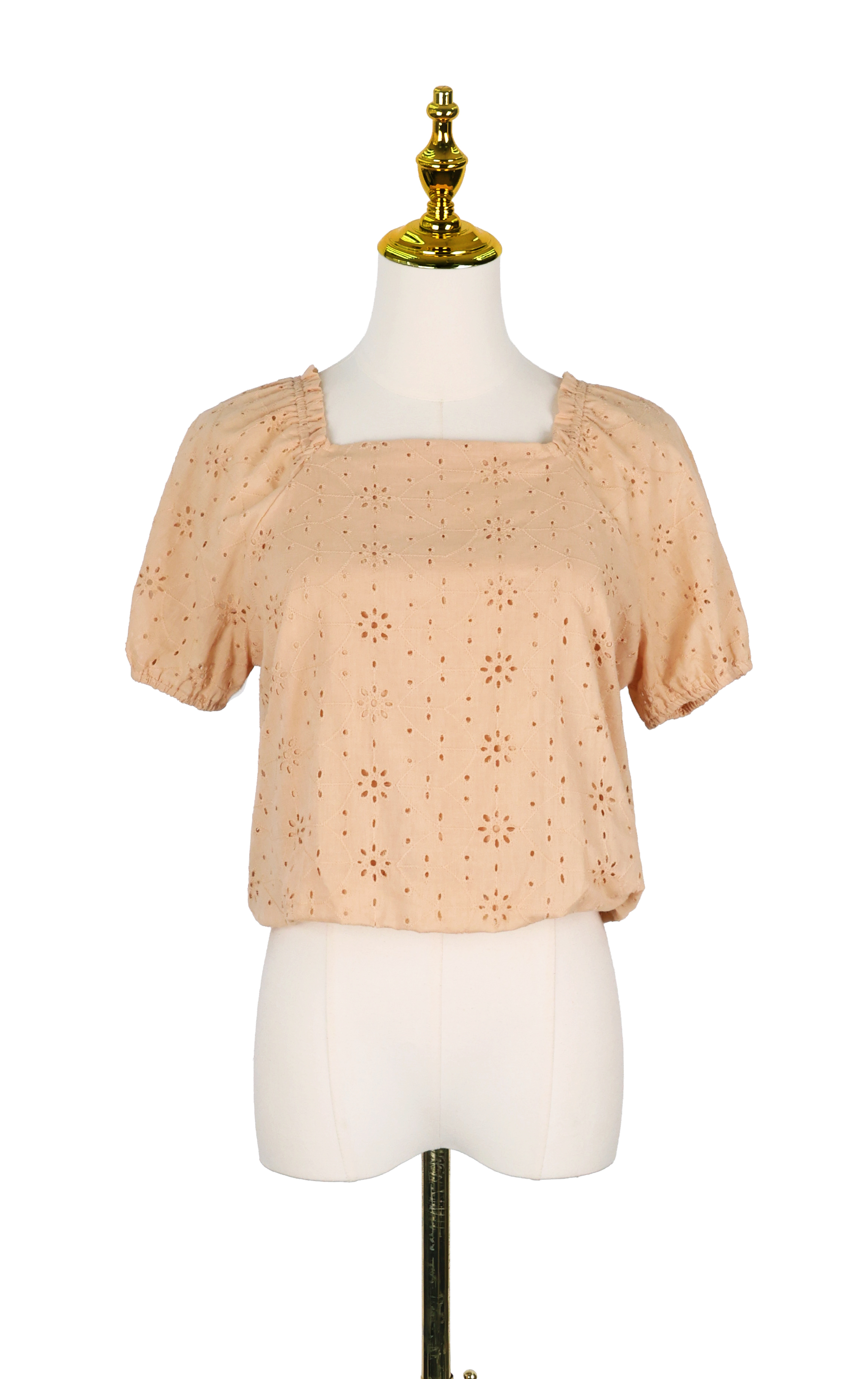 Broderie Anglaise Square Neck Puff Sleeve Top SH0324