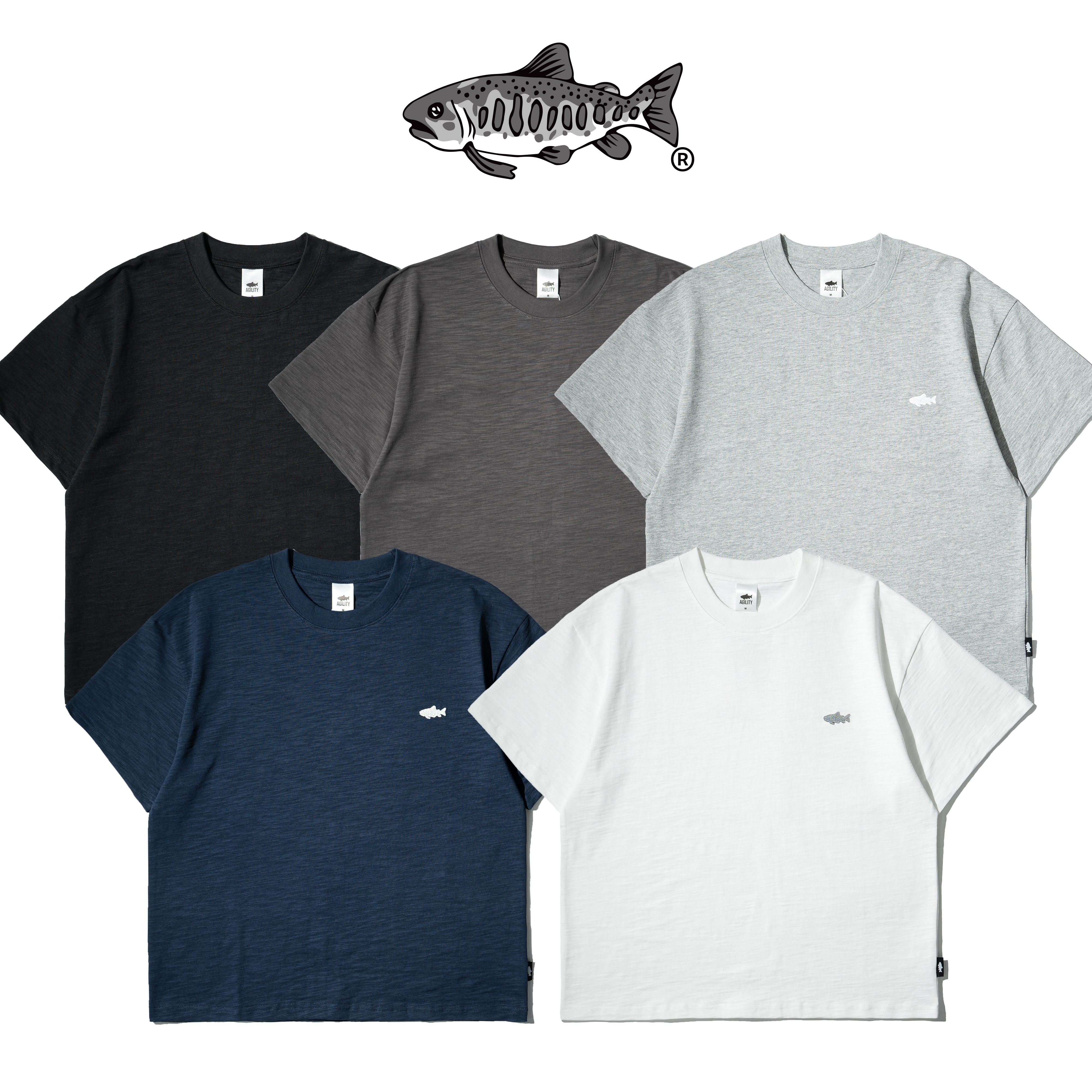 AGILITY Slub Cotton Tee / Shadow 魚影刺繡  天竺棉 短袖Tee [SC9-BT]