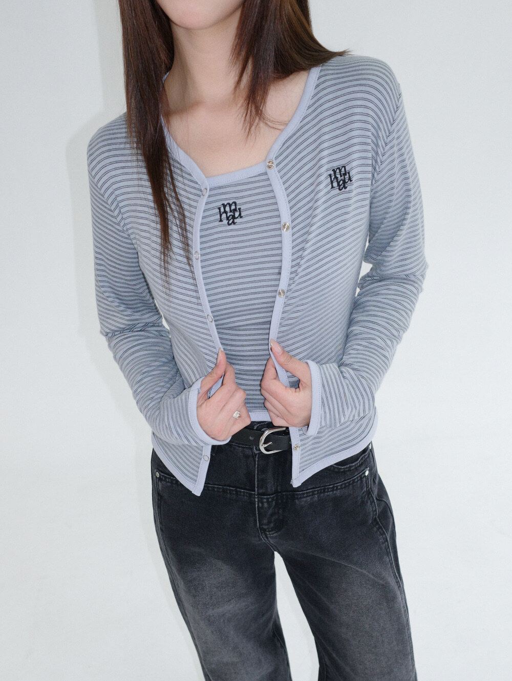 #預購 🇰🇷26春夏新款 MUAHMUAH [SET] 條紋撞色背心外套套裝 MUT26009