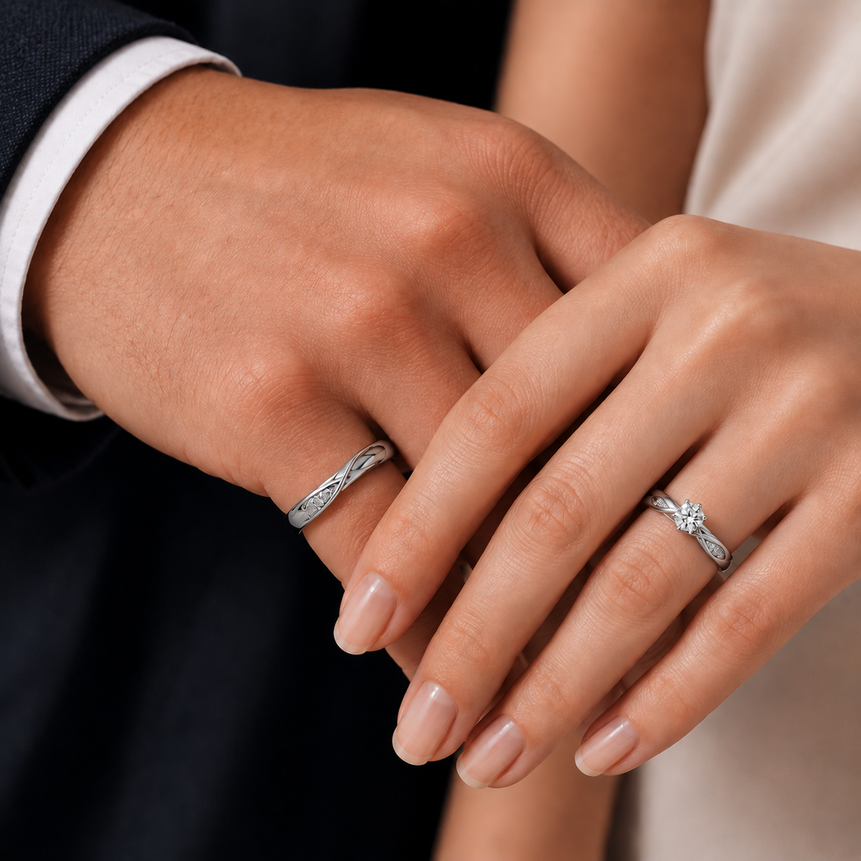Eternal Promise | 18K Natural Diamond Couple Rings