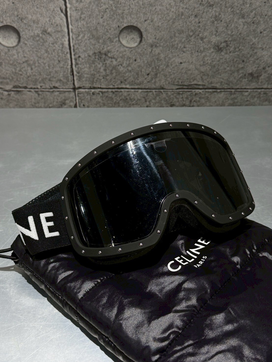 現貨6折 CELINE 卯釘字體Logo滑雪鏡 滑雪面罩