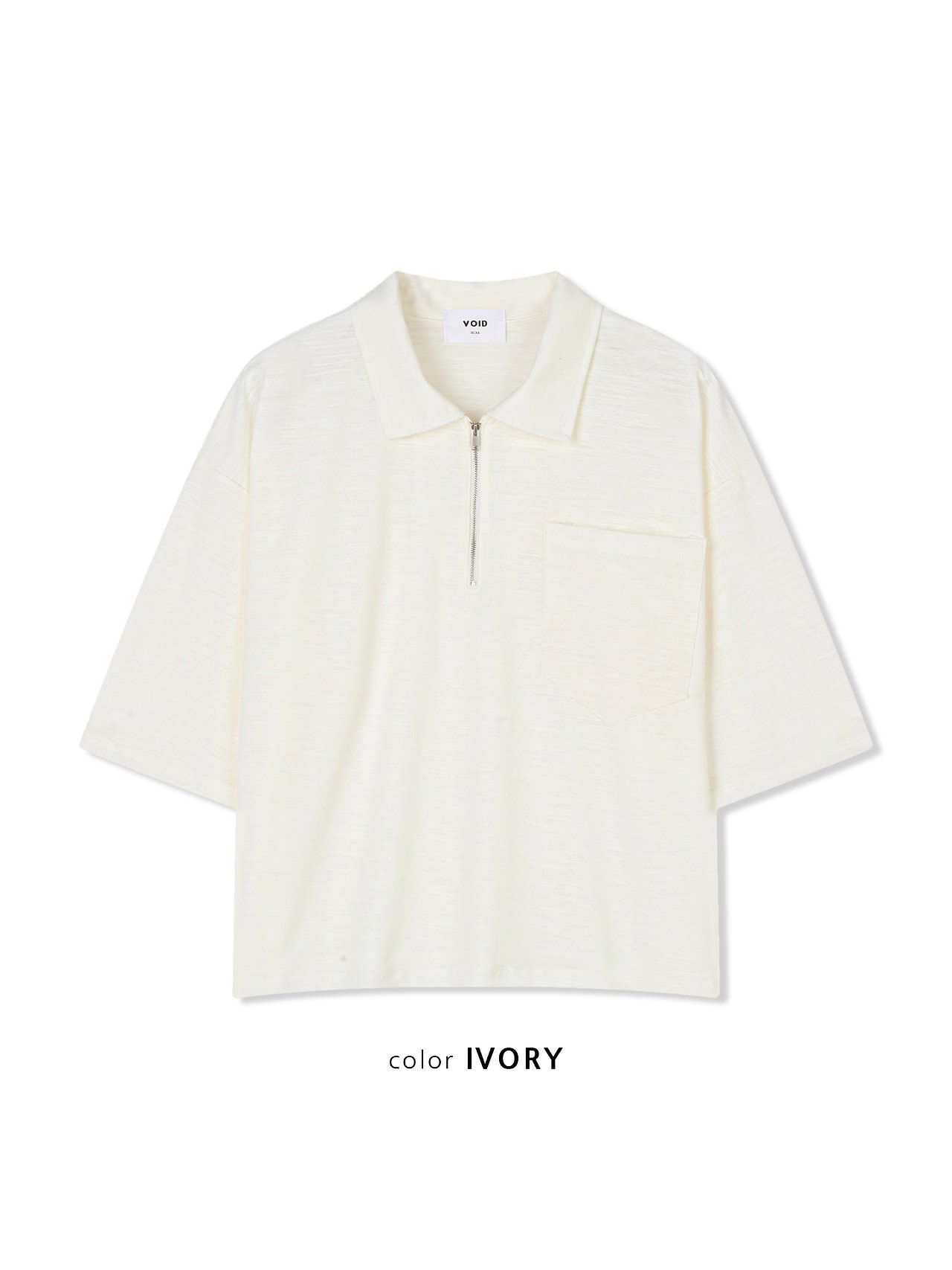 橫間拉鍊Polo短袖Tee VOID-147T