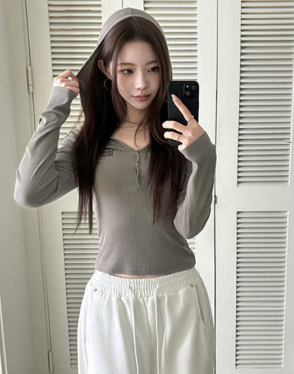#預購 🇰🇷26春夏新款 MUAHMUAH 亨利領連帽羅紋縫線上衣 MUT26005
