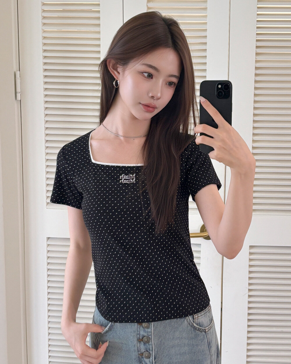 #預購 🇰🇷26春夏新款 MUAHMUAH 方領點點短袖上衣 MUT26050