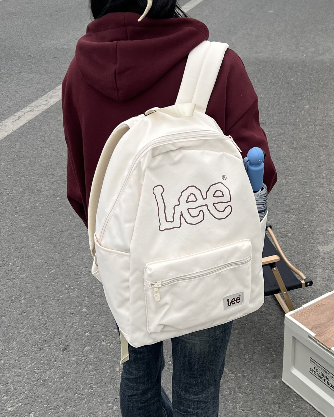 Lee 經典logo 時尚 大容量 糖果色 雙肩包 旅行包 共4色