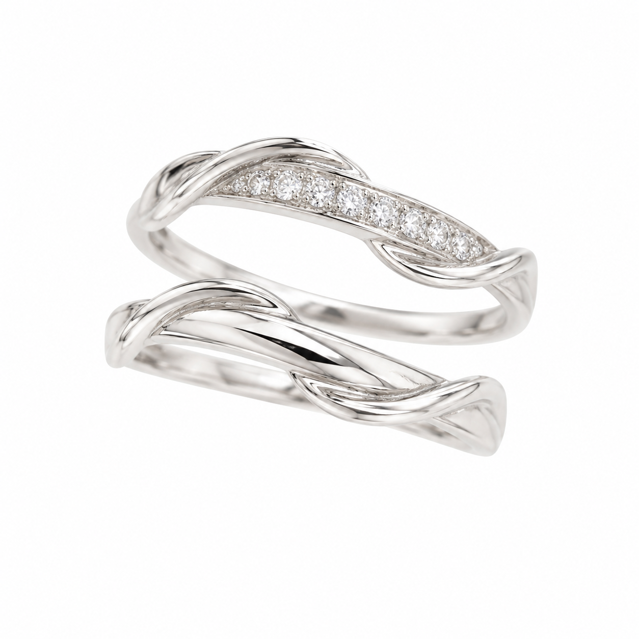Starlight Vow | 18K Natural Diamond Couple Rings