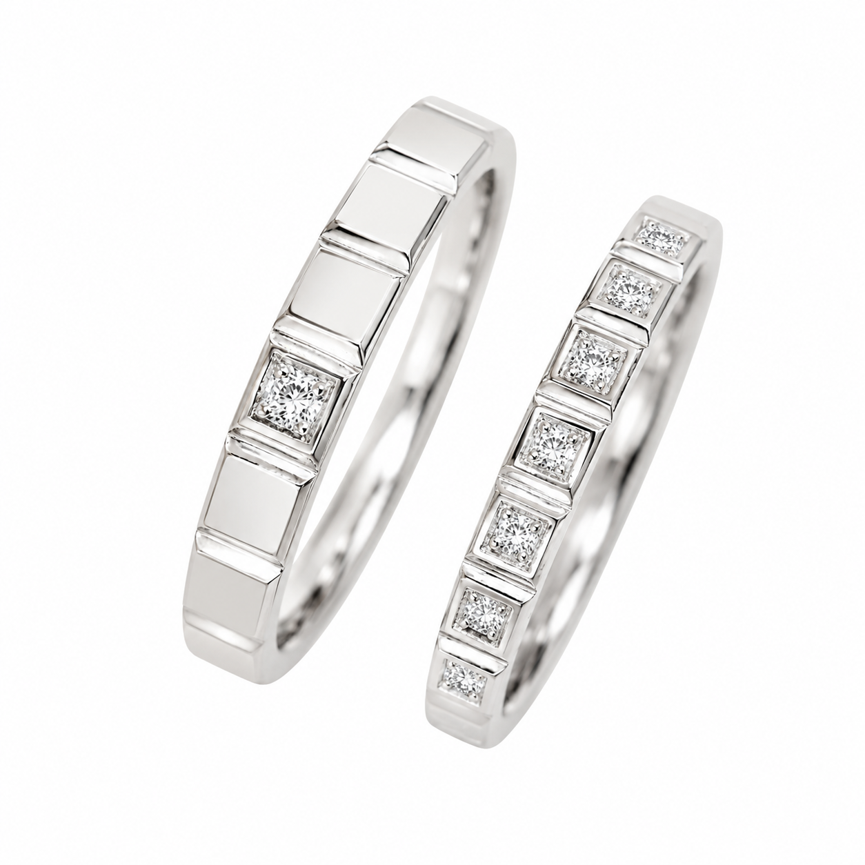 Starlight Promise | 18K Natural Diamond Couple Rings