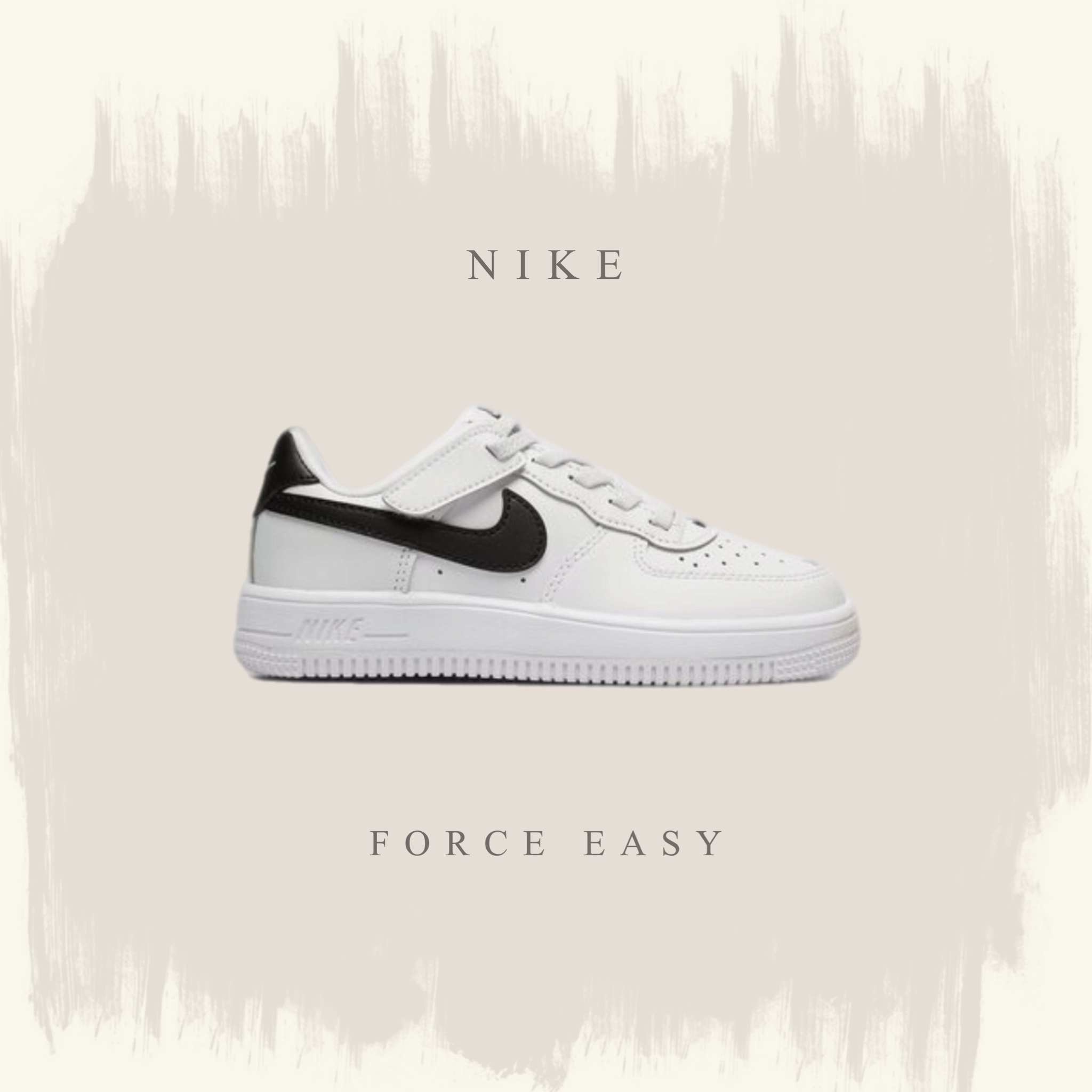 NIKE FORCE 1 白黑 休閒 魔鬼氈 空軍一號 童鞋 FN0237-101