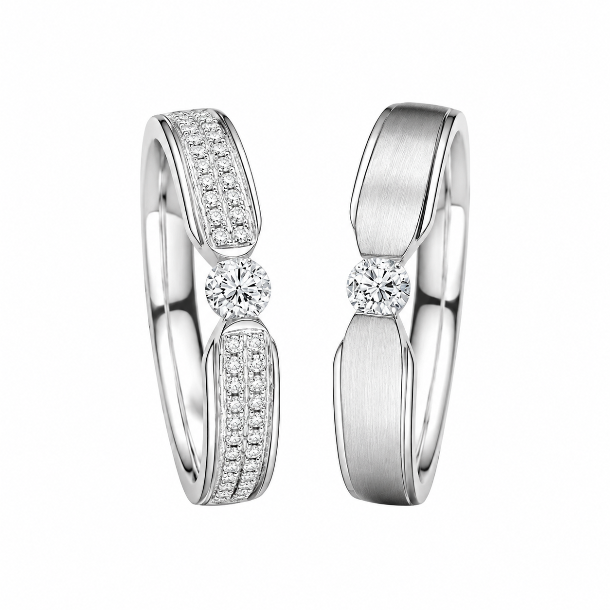 Eternal Radiance Vow | 18K Natural Diamond Couple Rings