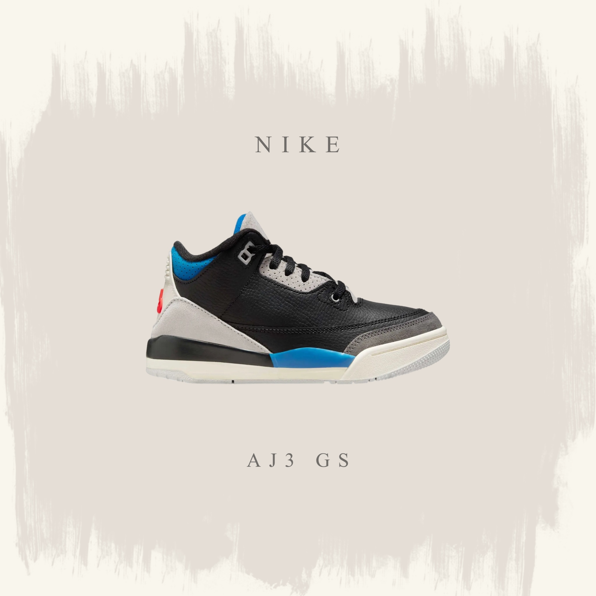 NIKE JORDAN 3 RETRO OG 黑藍 喬丹 籃球鞋 中童鞋 IB8969-004