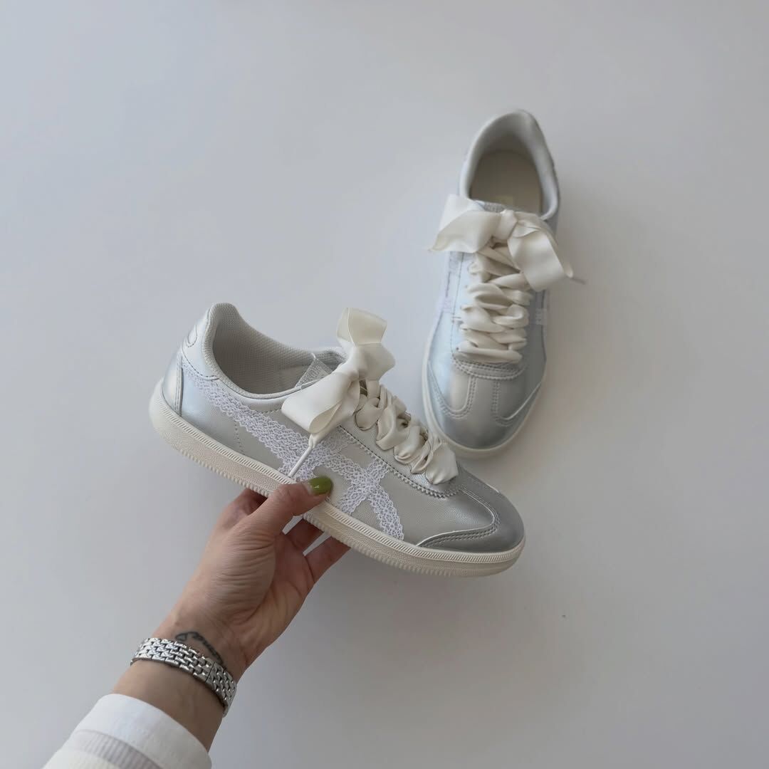 【Luxury】 Onitsuka Tiger Tokuten 鬼塚虎 奶油白銀 蕾絲 緞帶 德訓鞋 1183C340-020