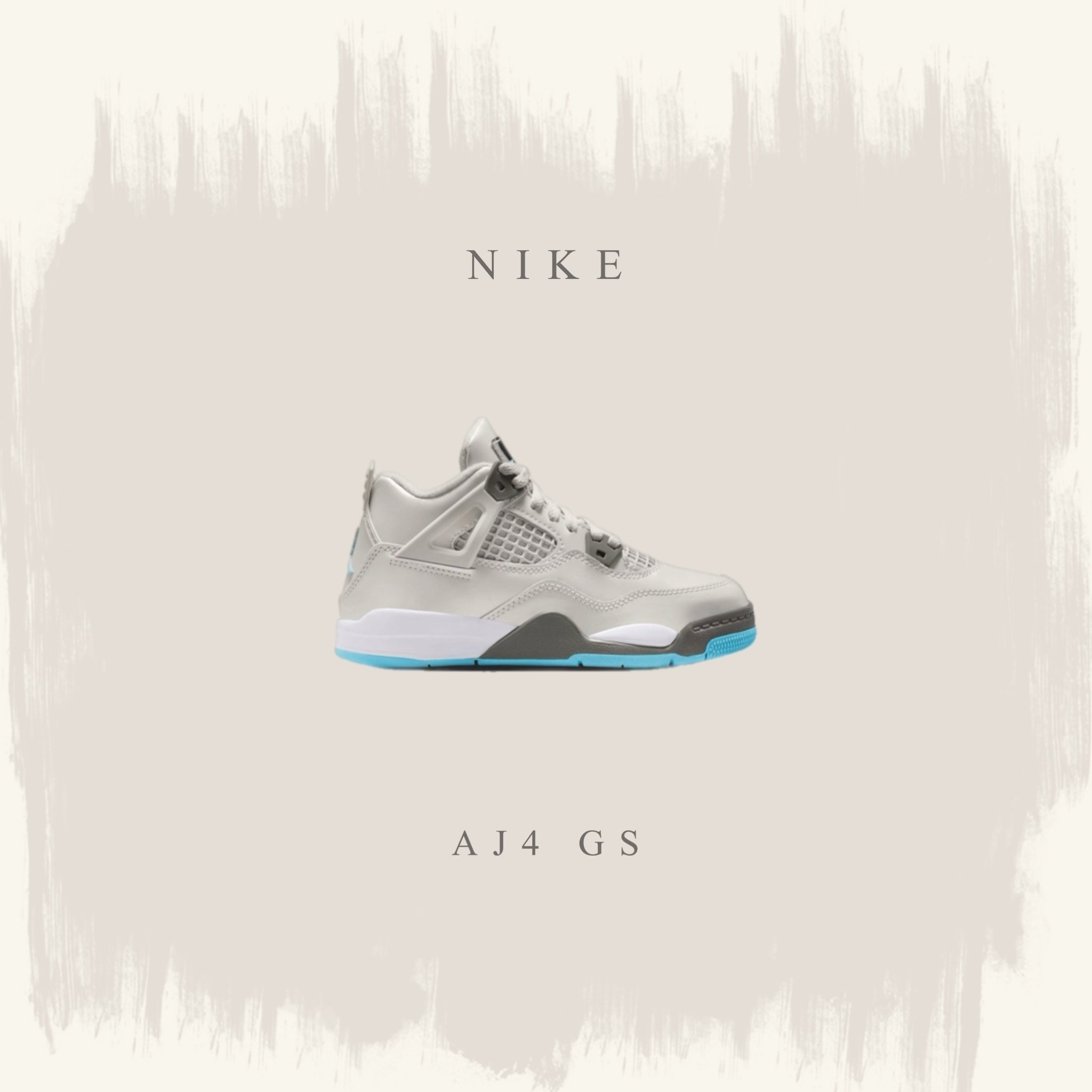 NIKE AIR JORDAN 4 RETRO 灰藍 喬丹 籃球鞋 中童鞋 HV4682-014