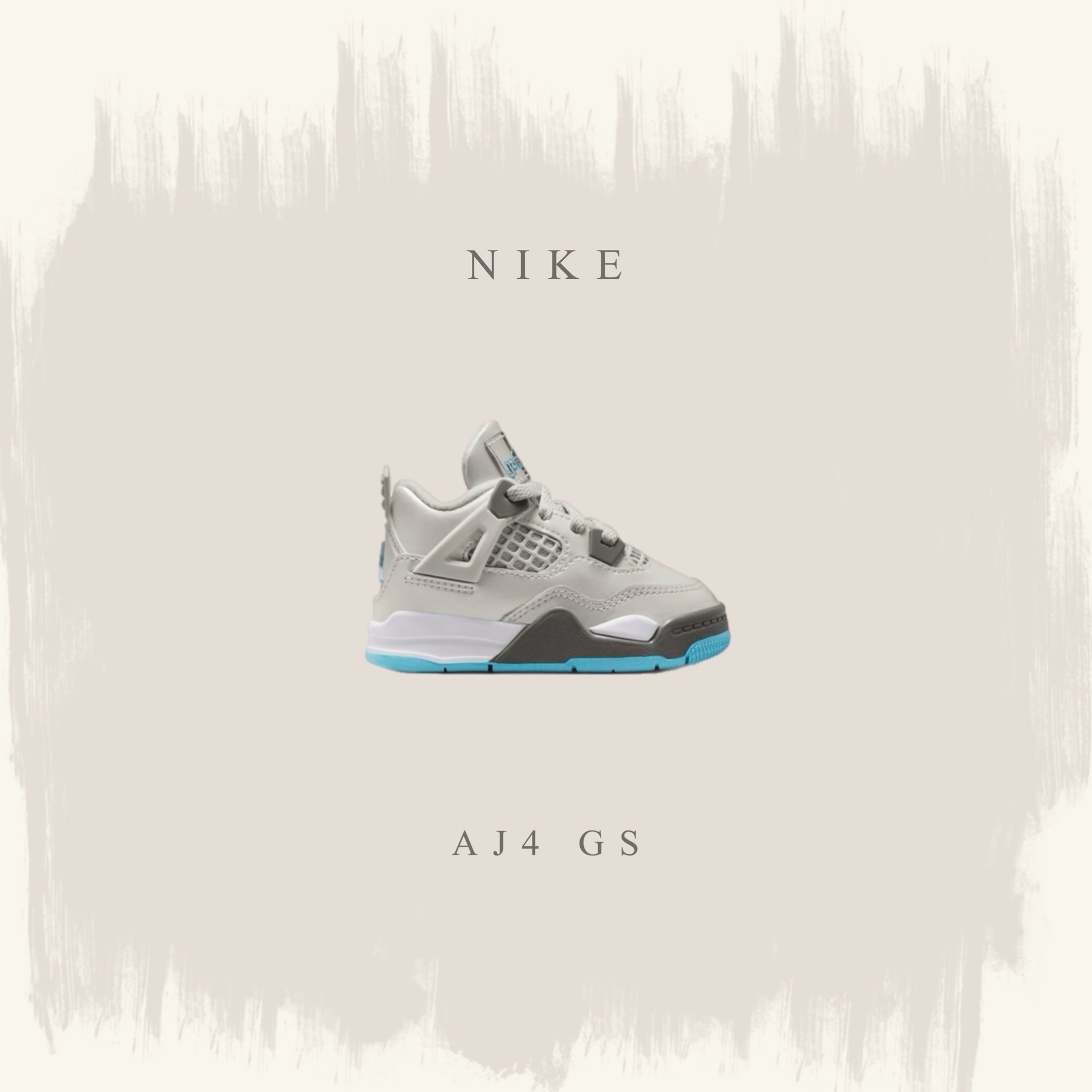 NIKE AIR JORDAN 4 RETRO 白灰 白水泥 喬丹 童鞋 HV4759-014