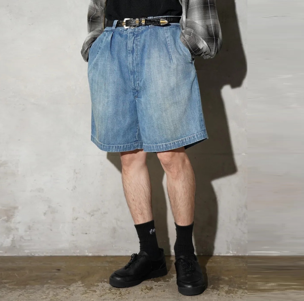 BOWWOW 2026 US ARMY DENIM SHORTS AGED - PRE ORDER ITEM (預訂中)