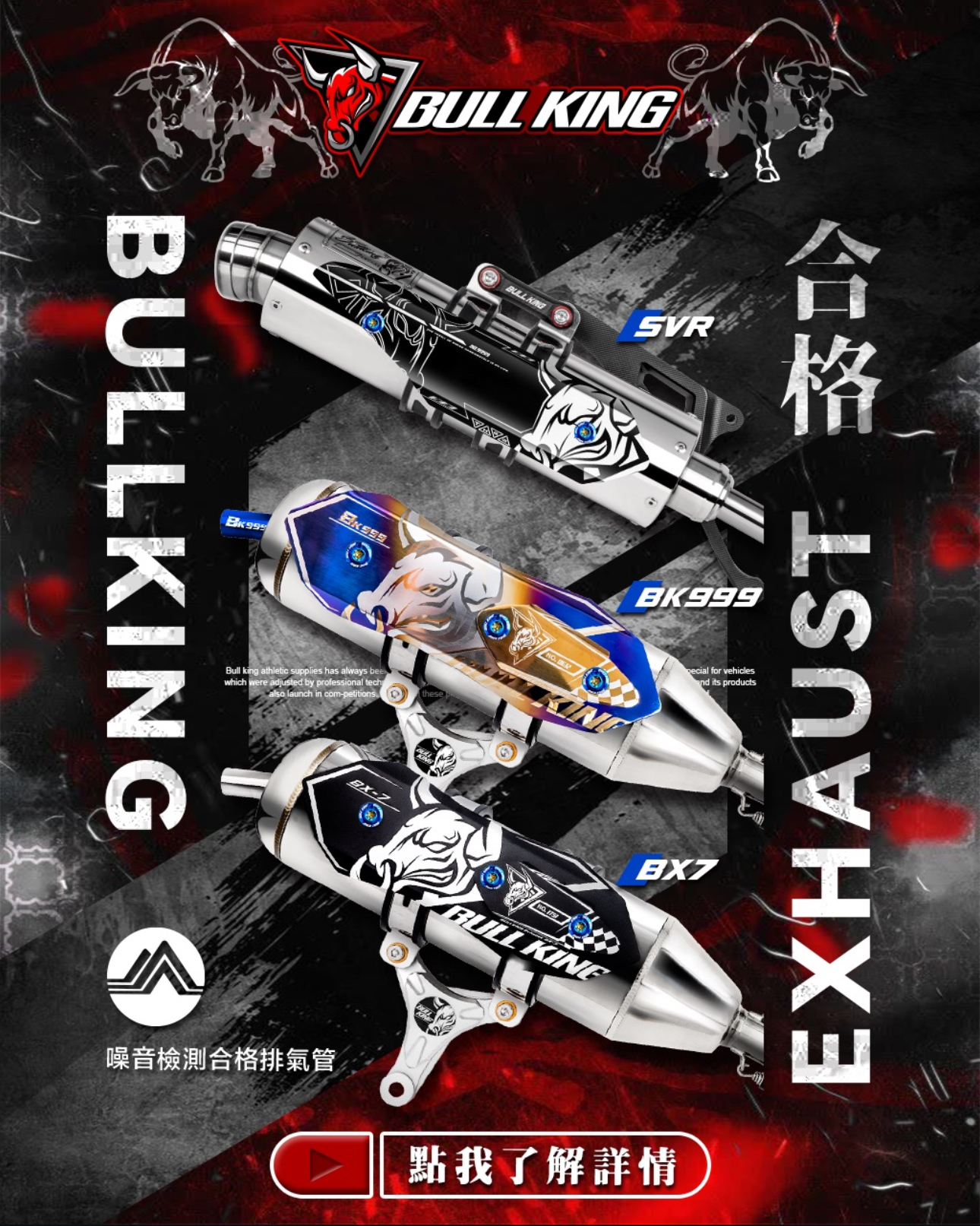 【 牛王BullKing 】牛王 BX-7 合格認證排氣管