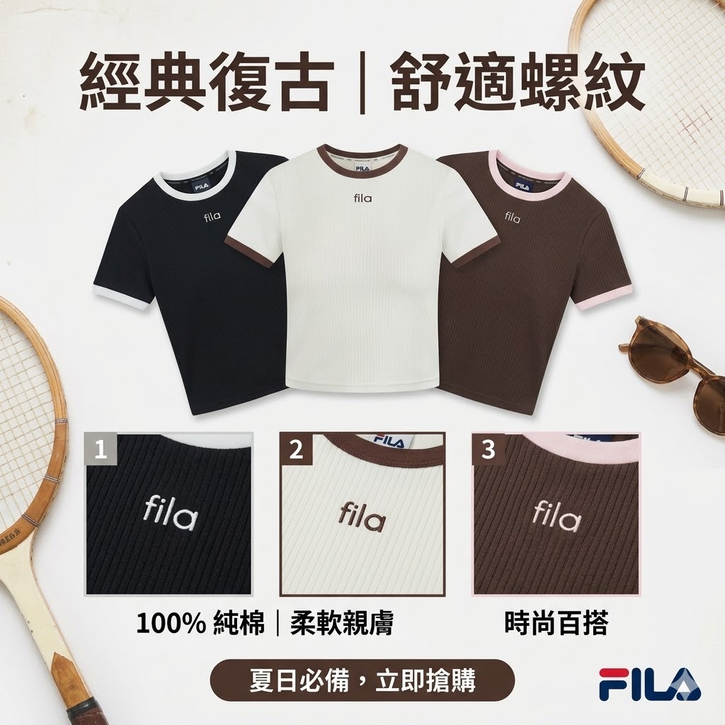 【預購】FILA WKR050811 女裝短版短袖上衣